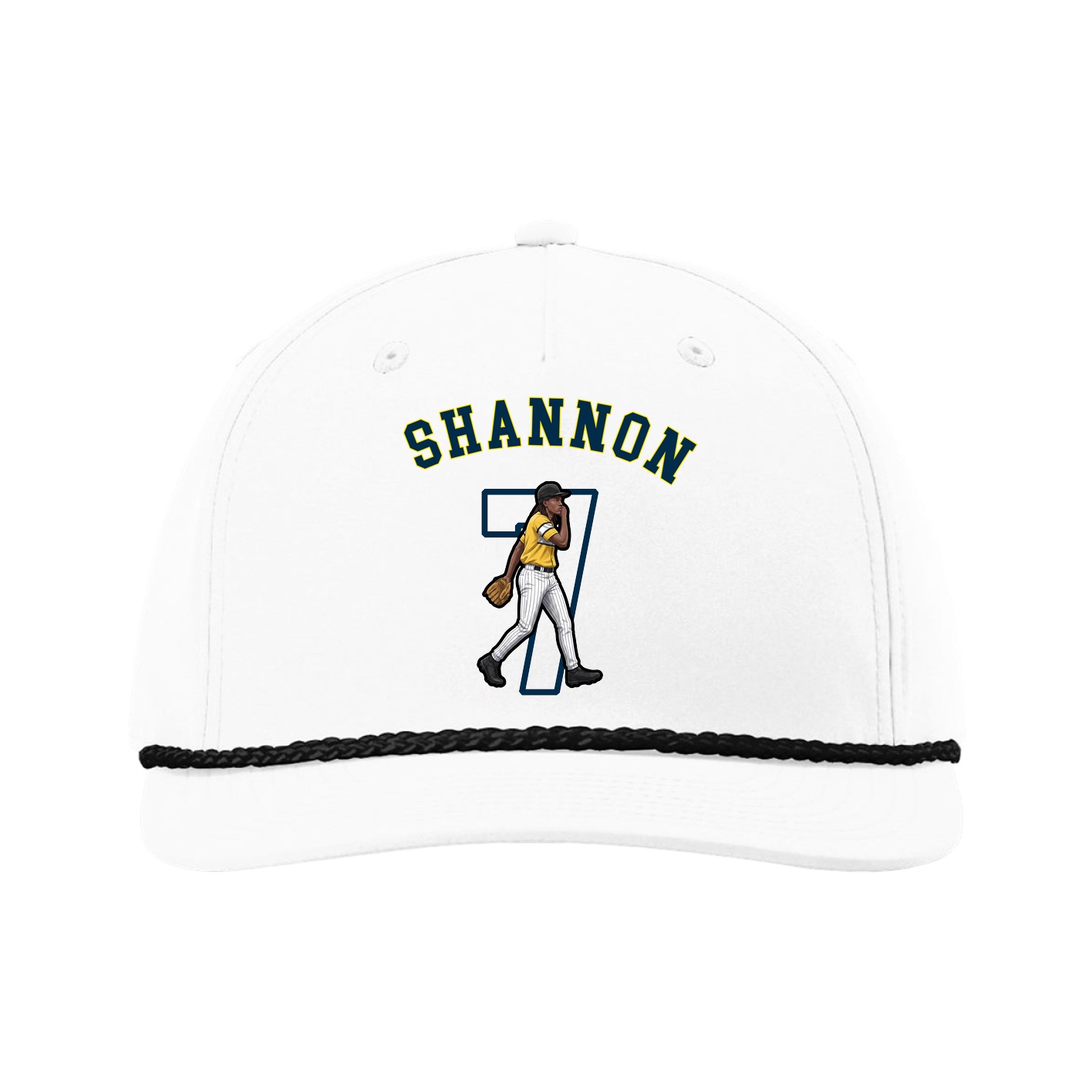 Five-Panel Classic Rope Cap — Shirsey Arch in White