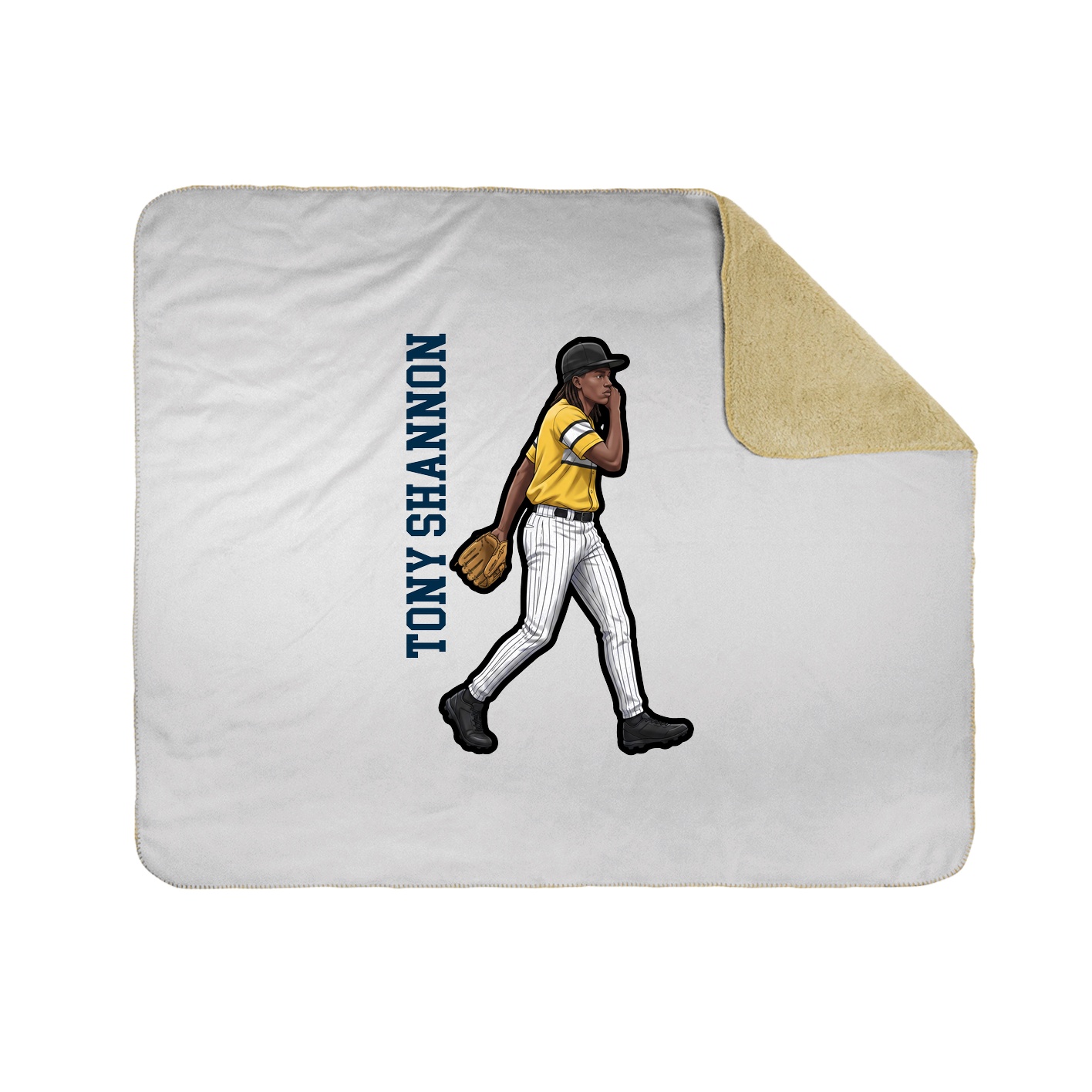 Throw Blanket — Name Vertical in White