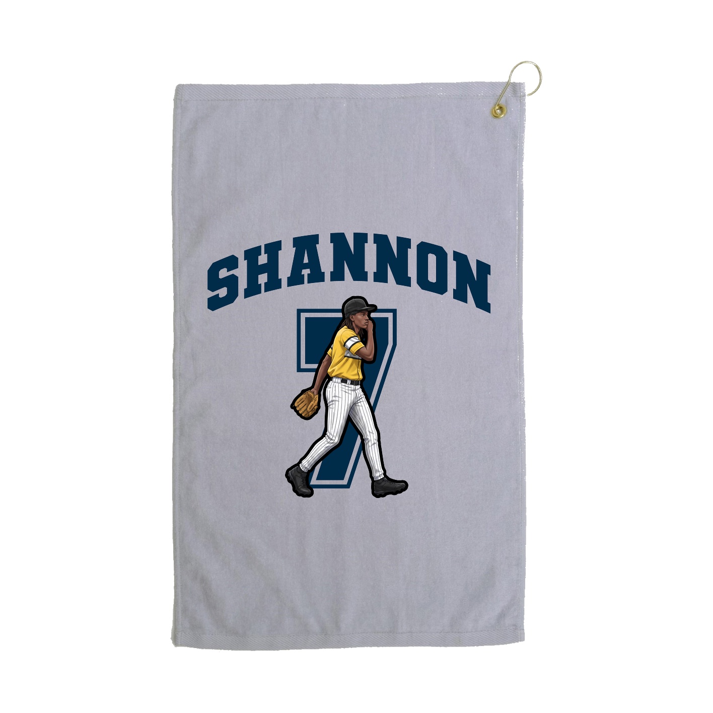 Golf Towel — Number in Grey