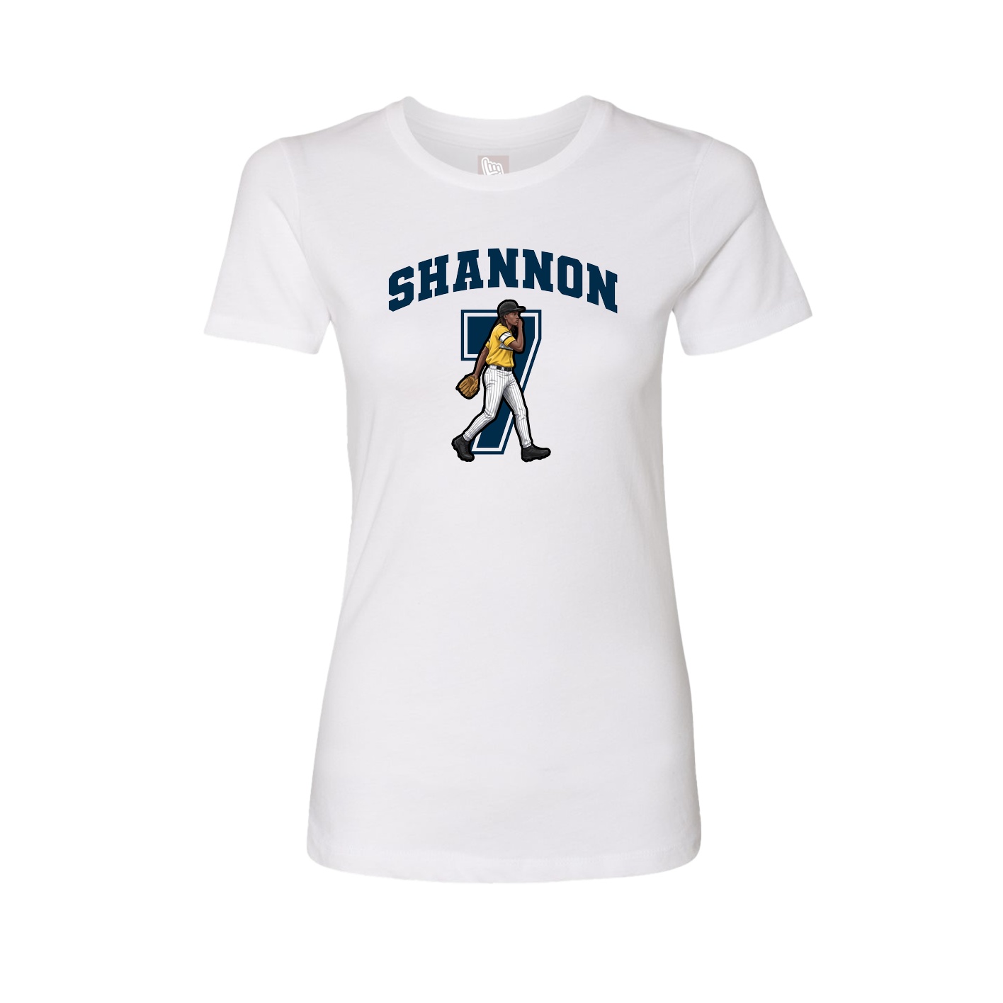 Fitted Women's Tee — Number in White
