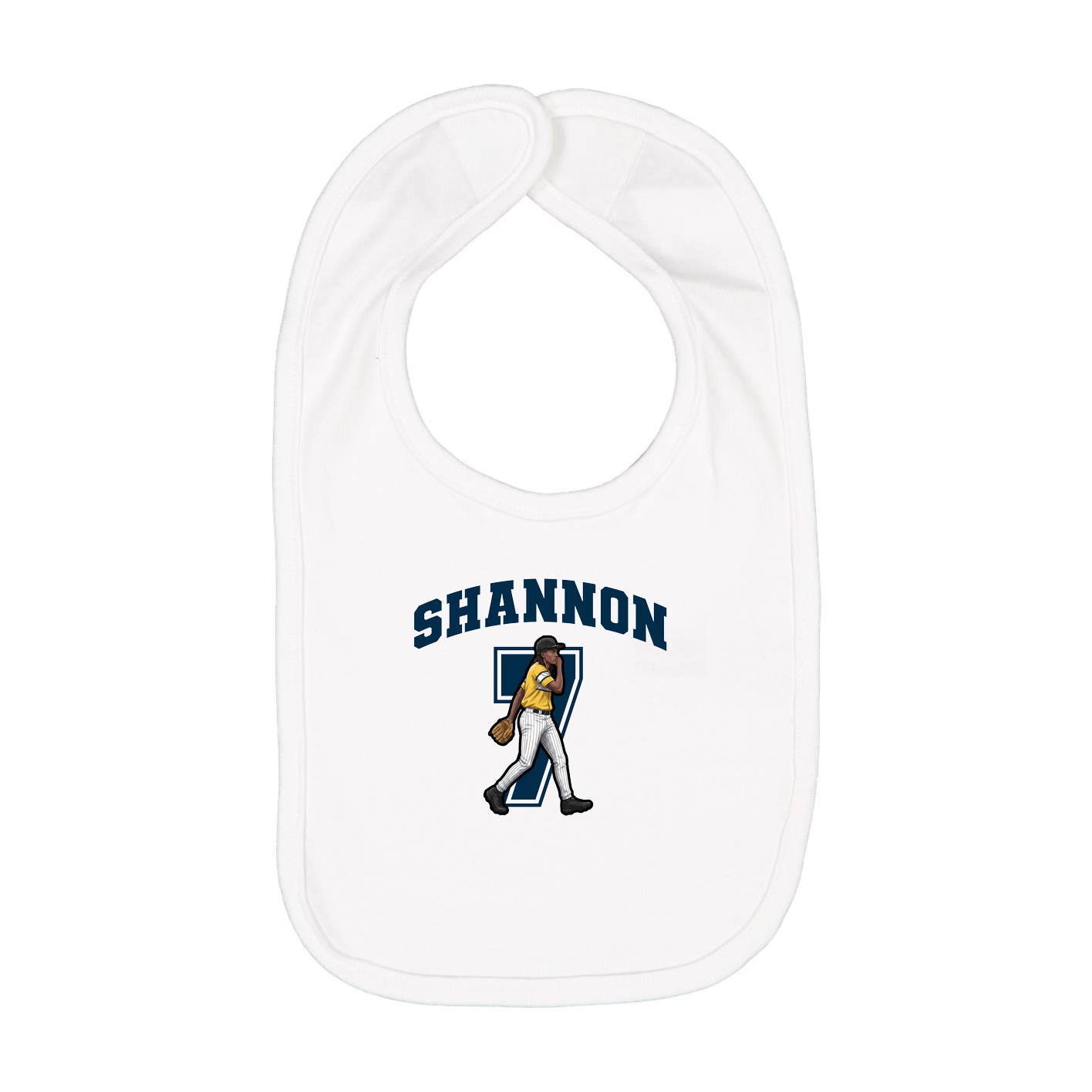 Infant Bib — Number in White