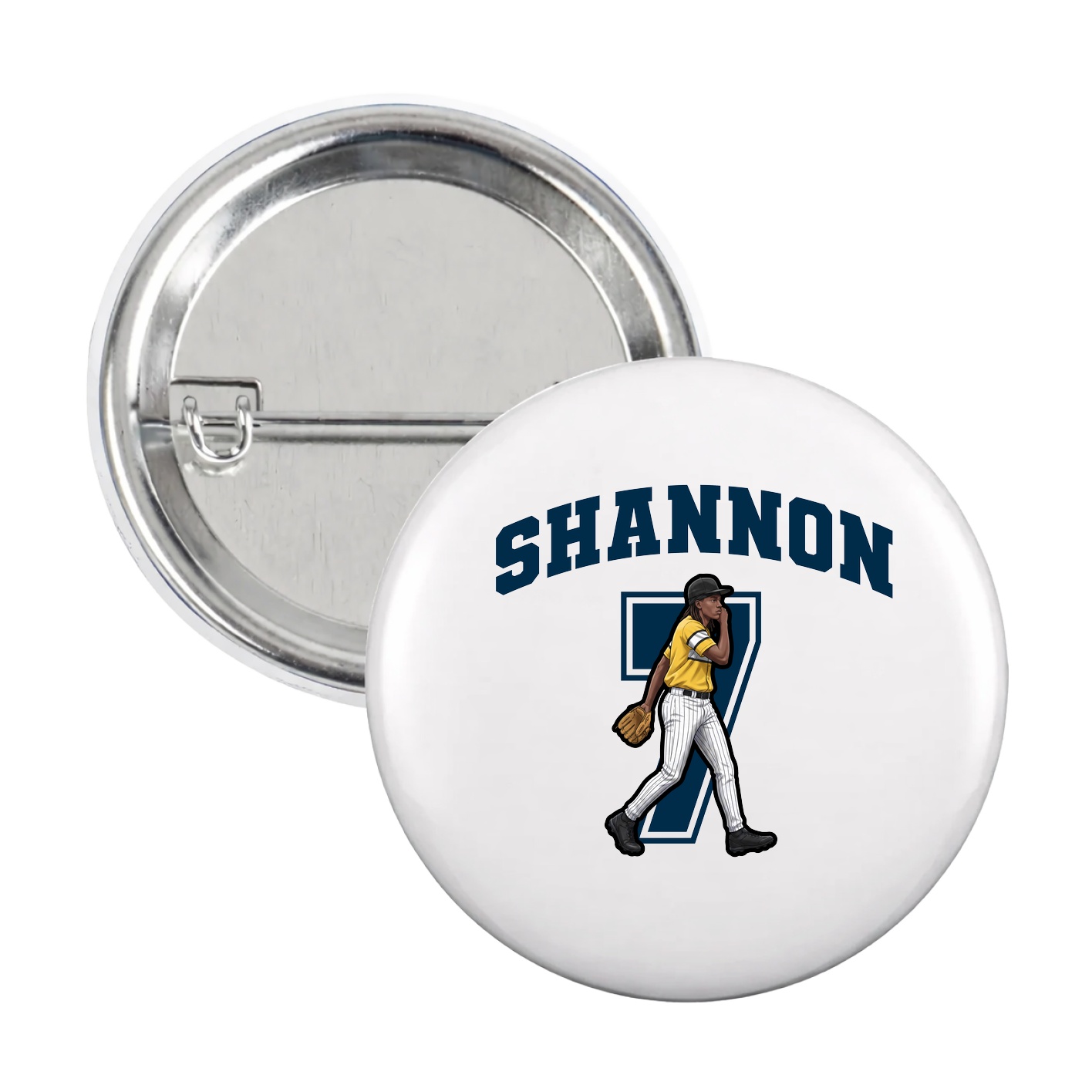 Game Day Button — Number in White