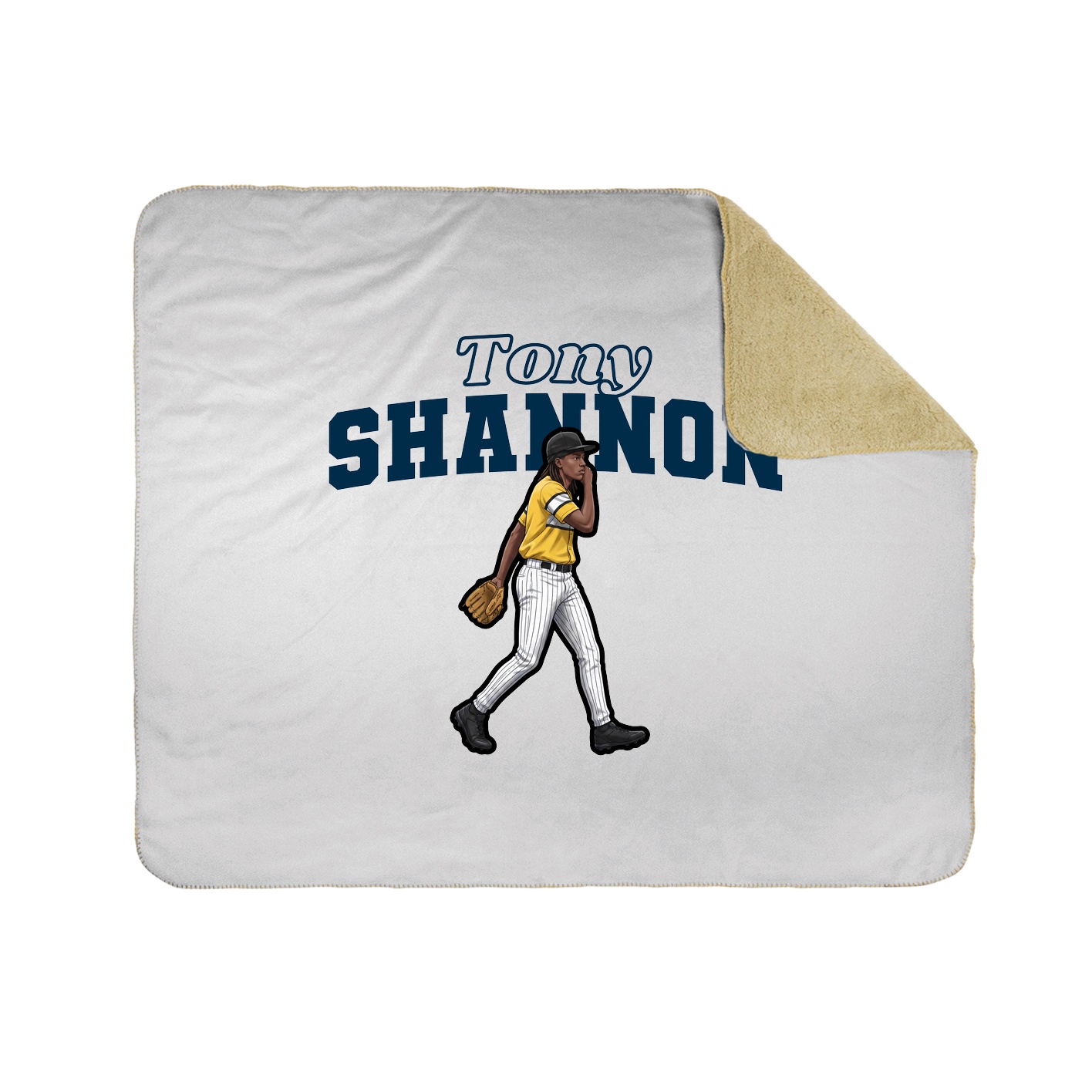 Throw Blanket — Name Arch in White