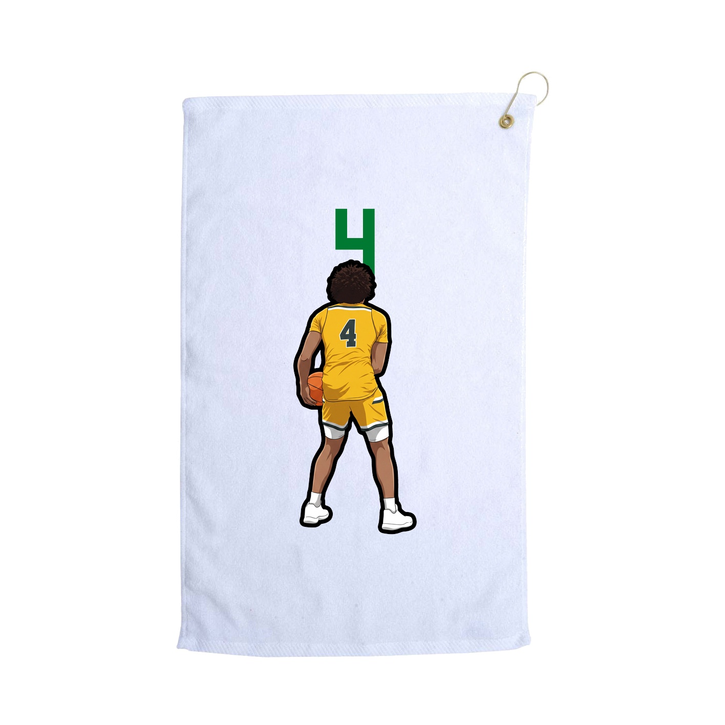 Golf Towel — Number Top in White
