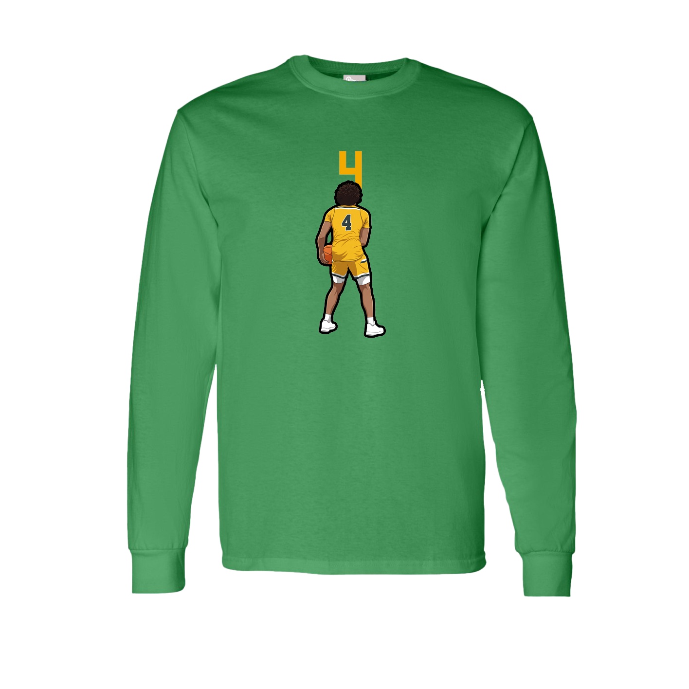 Long Sleeve Tee — Number Top in Green