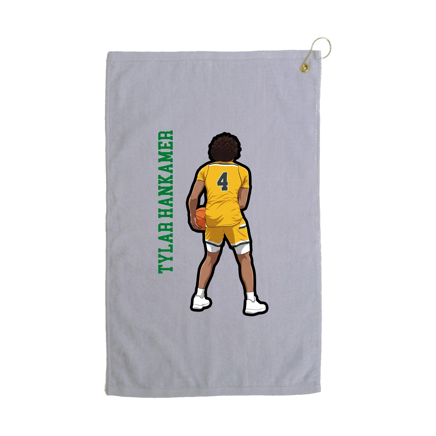 Golf Towel — Name Vertical in Grey
