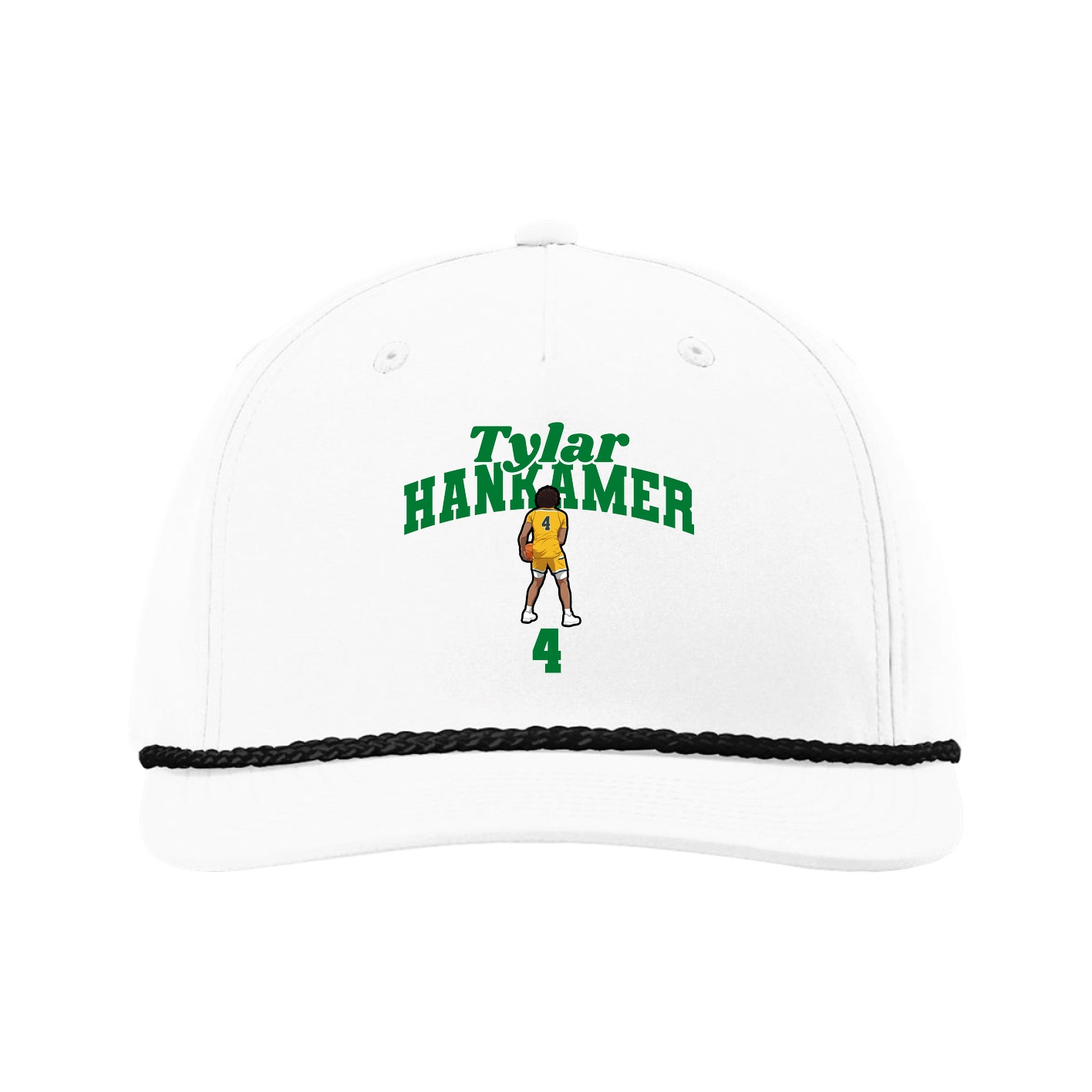 Five-Panel Classic Rope Cap — Signature Arch in White