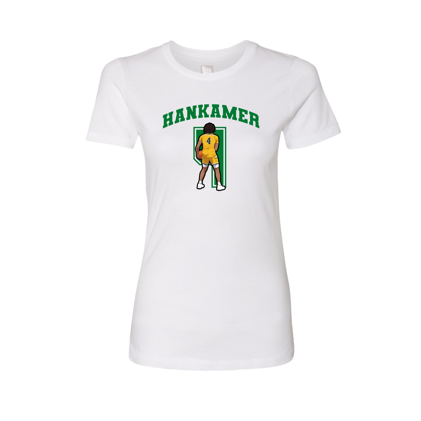 Fitted Women's Tee — Number in White
