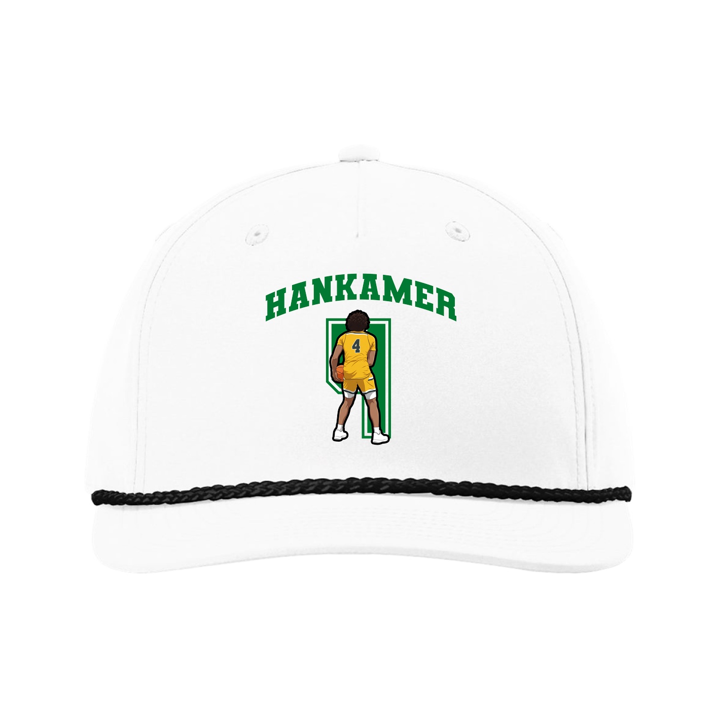 Five-Panel Classic Rope Cap — Number in White