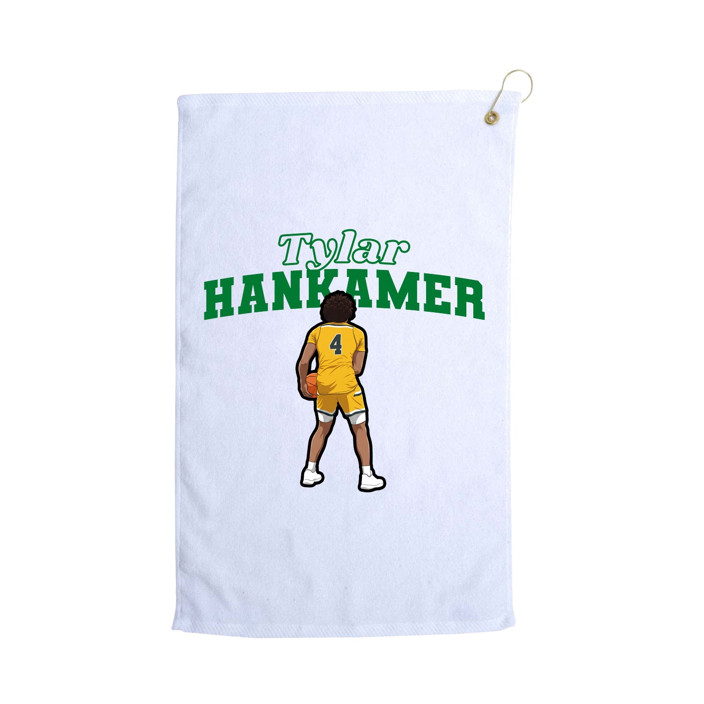Golf Towel — Name Arch in White