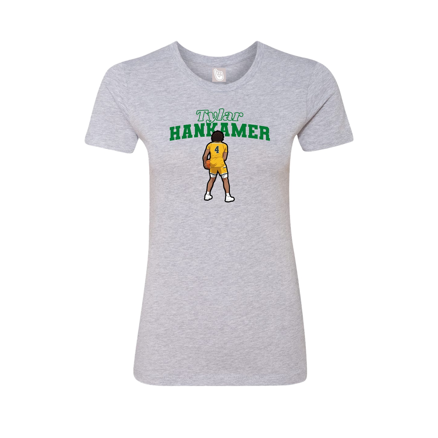 Fitted Women's Tee — Name Arch in Grey