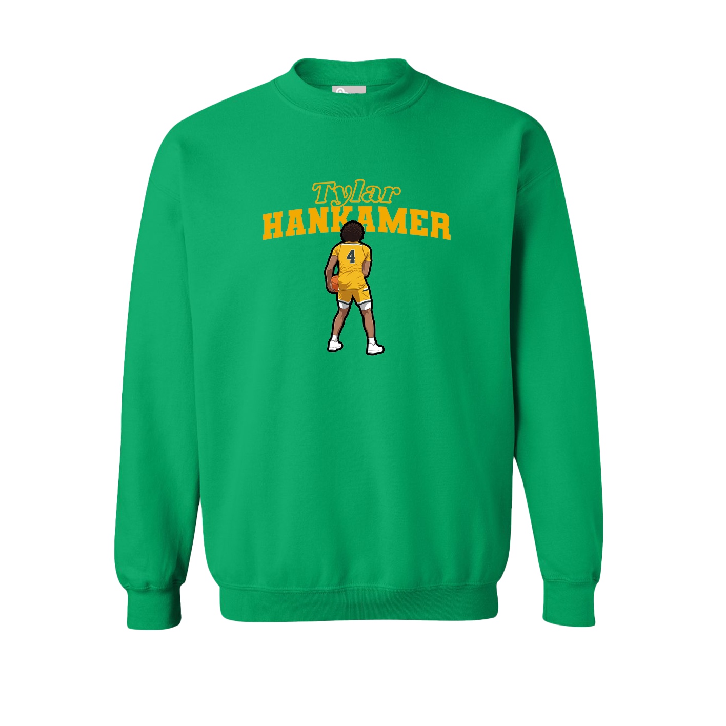 Fleece Crew — Name Arch in Green