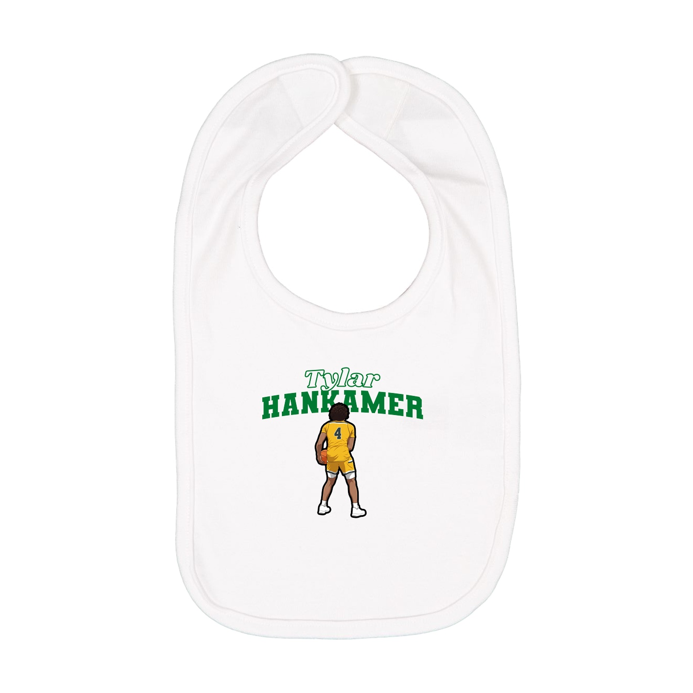 Infant Bib — Name Arch in White