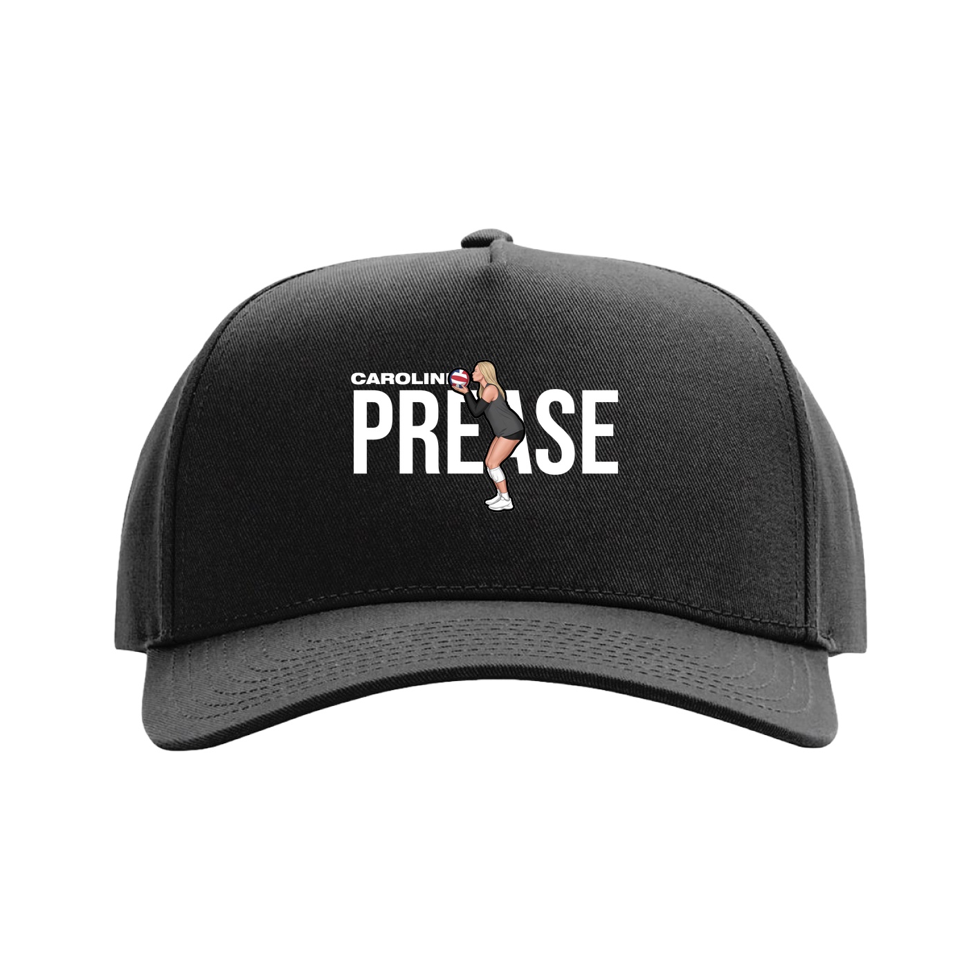 Full Fabric Five-Panel Champ Cap — Player Name in Black
