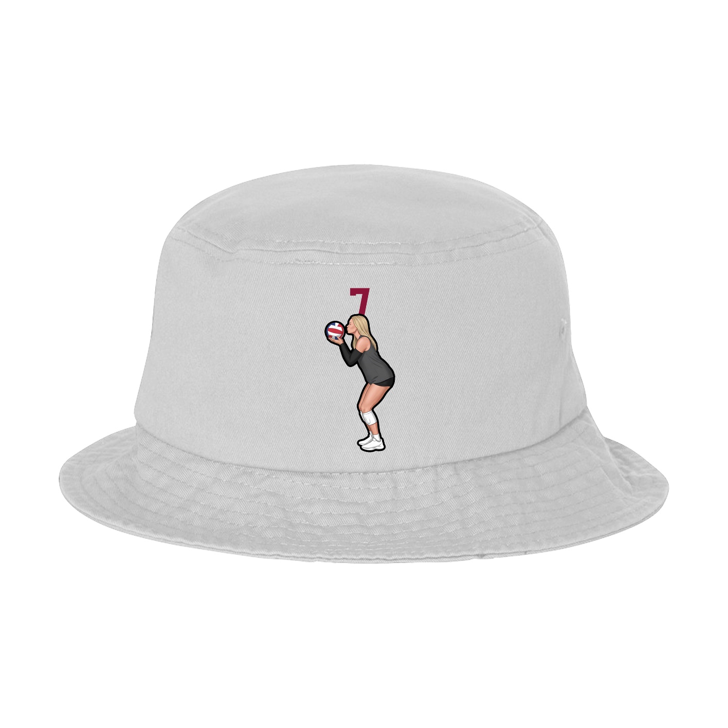 Bucket Cap — Number Top in White