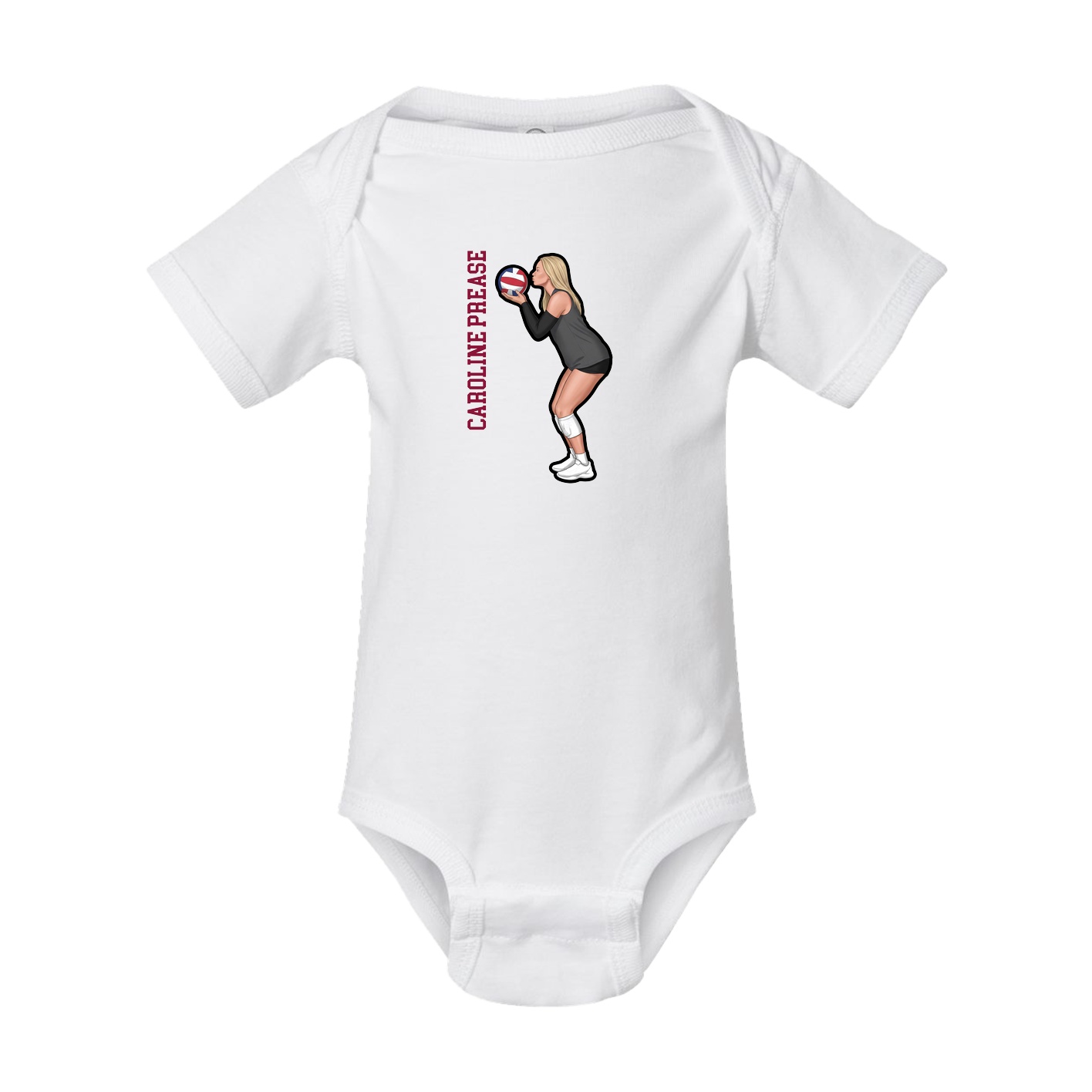 Baby Onesie — Name Vertical in White