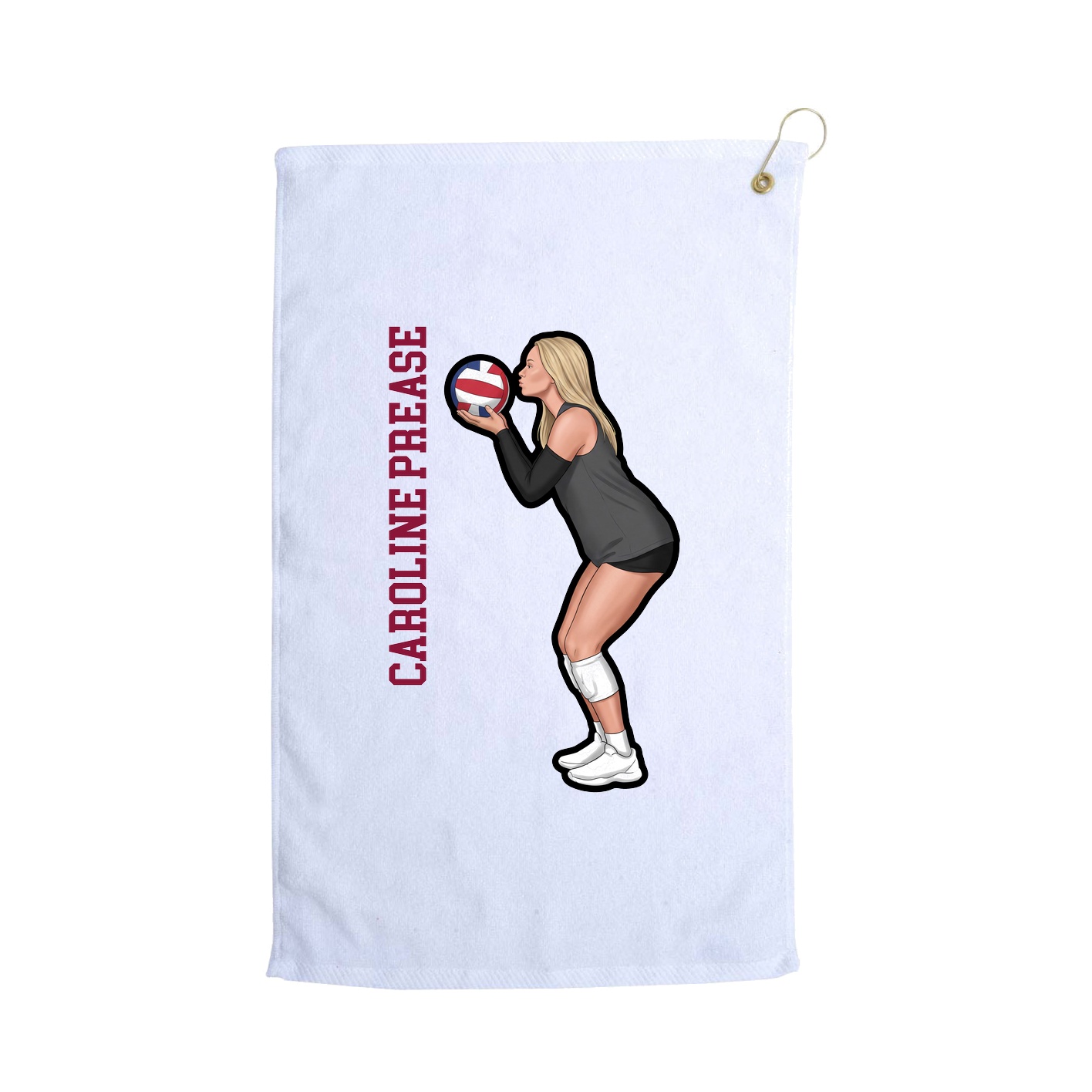 Golf Towel — Name Vertical in White