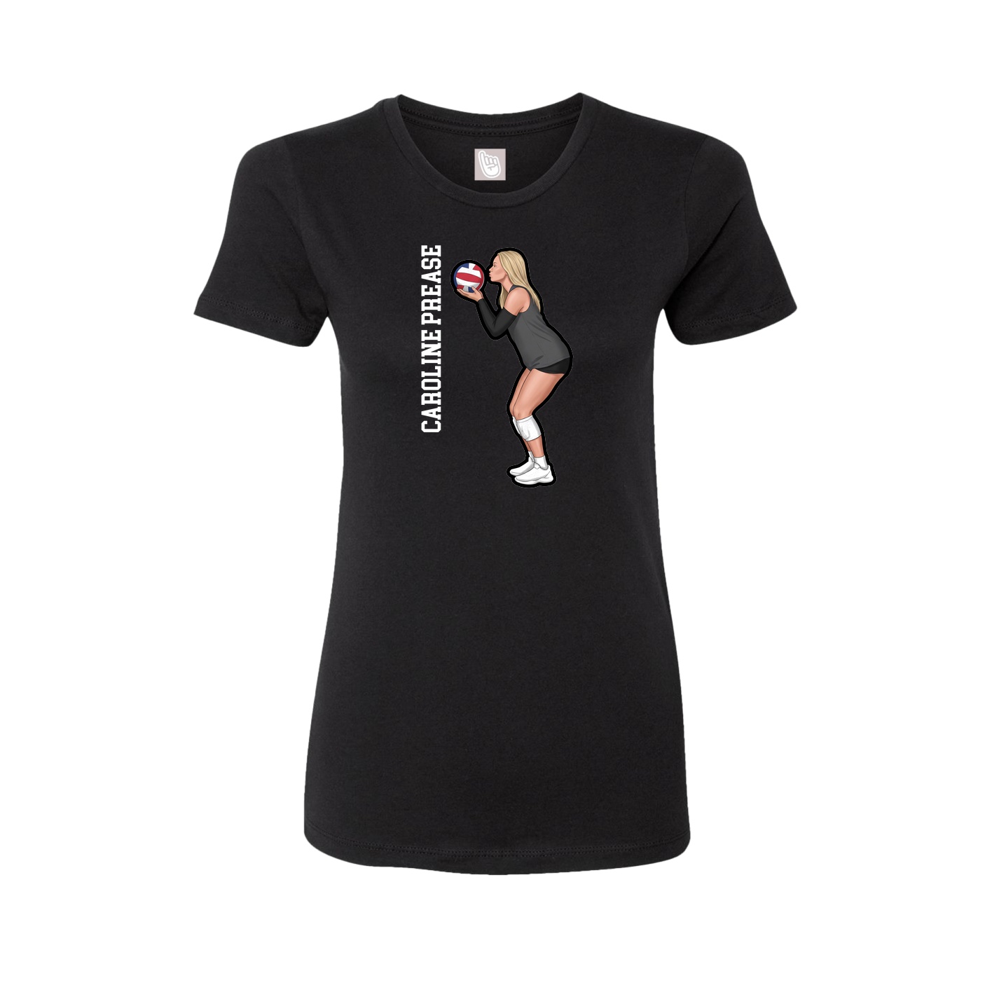 Fitted Women's Tee — Name Vertical in Black