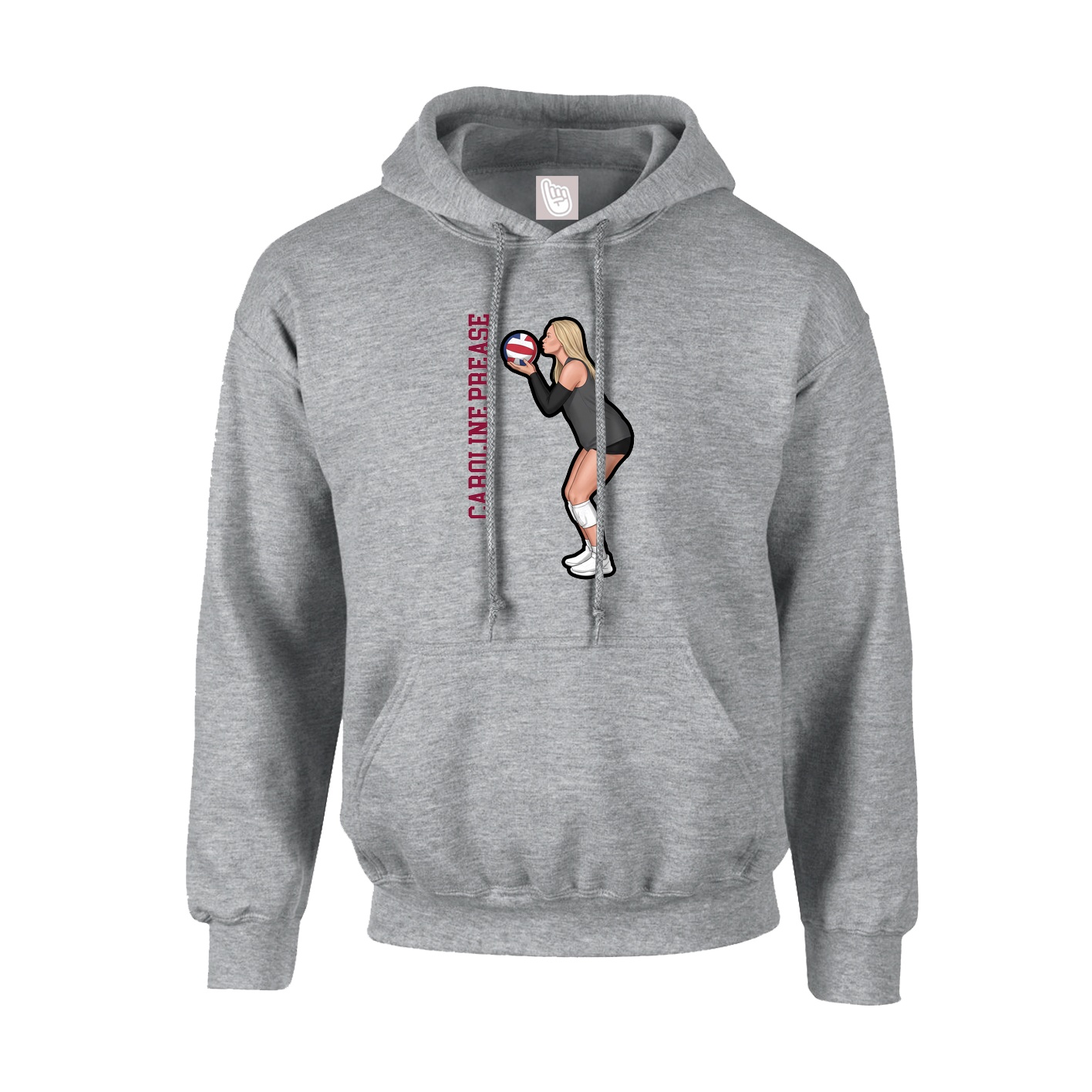 Hoodie — Name Vertical in Grey