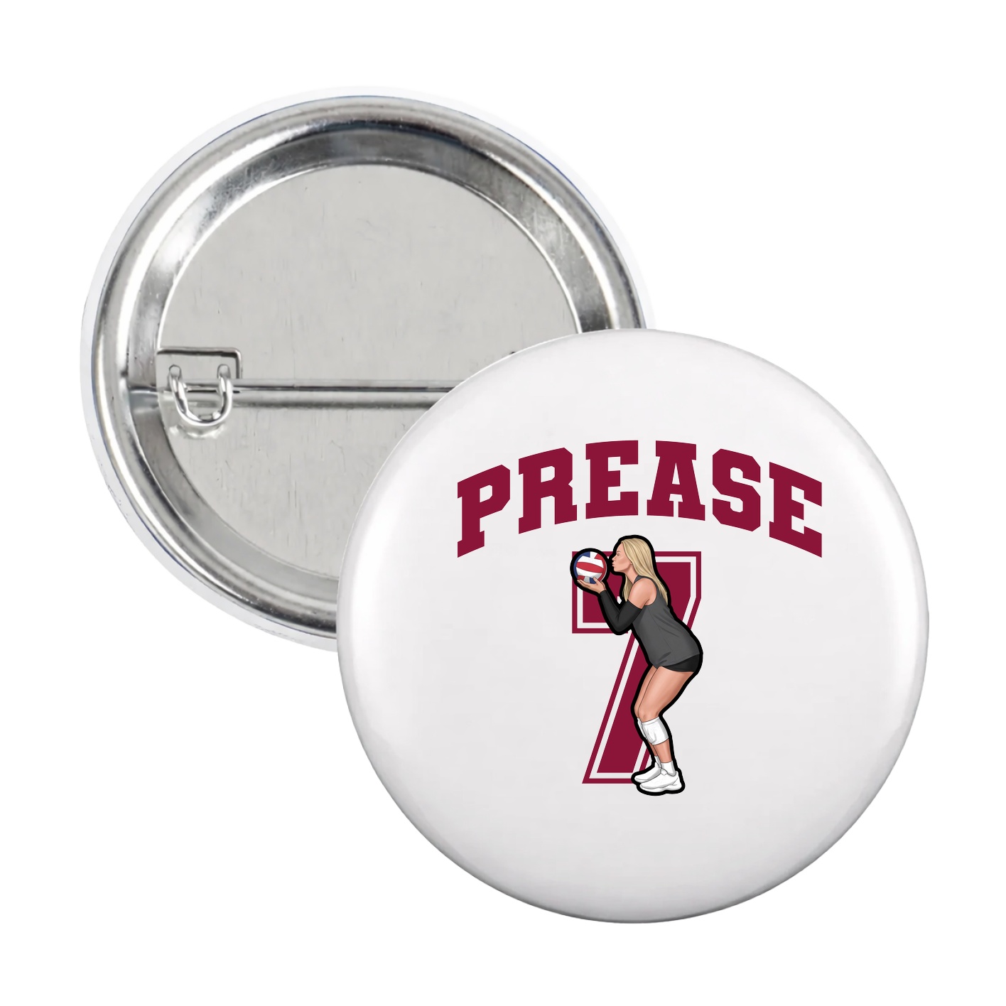 Game Day Button — Number in White
