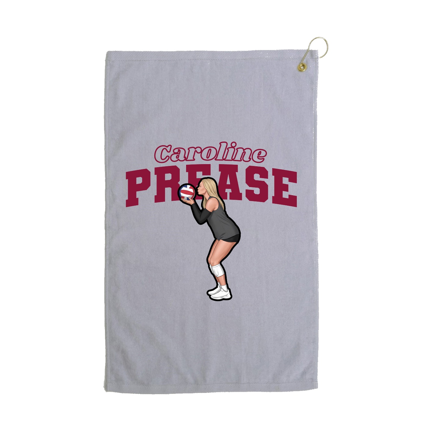 Golf Towel — Name Arch in Grey