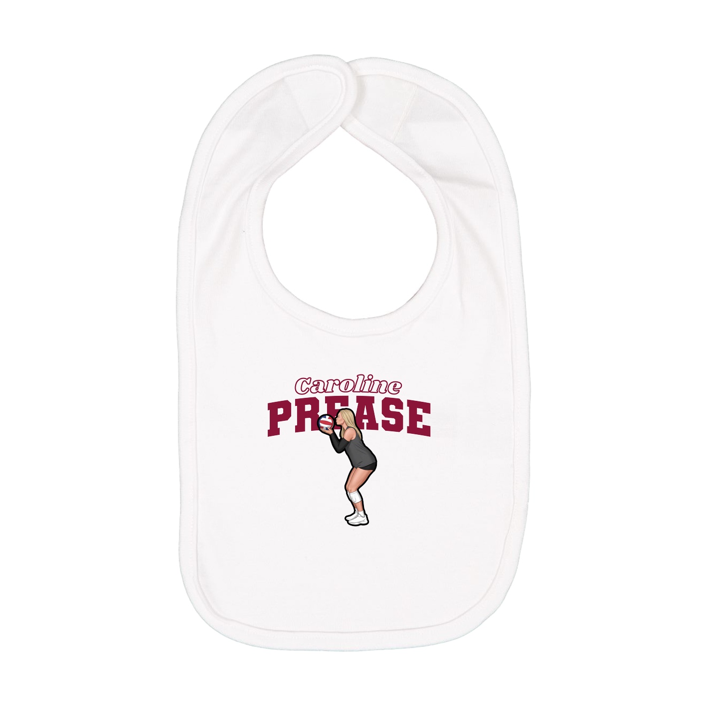 Infant Bib — Name Arch in White