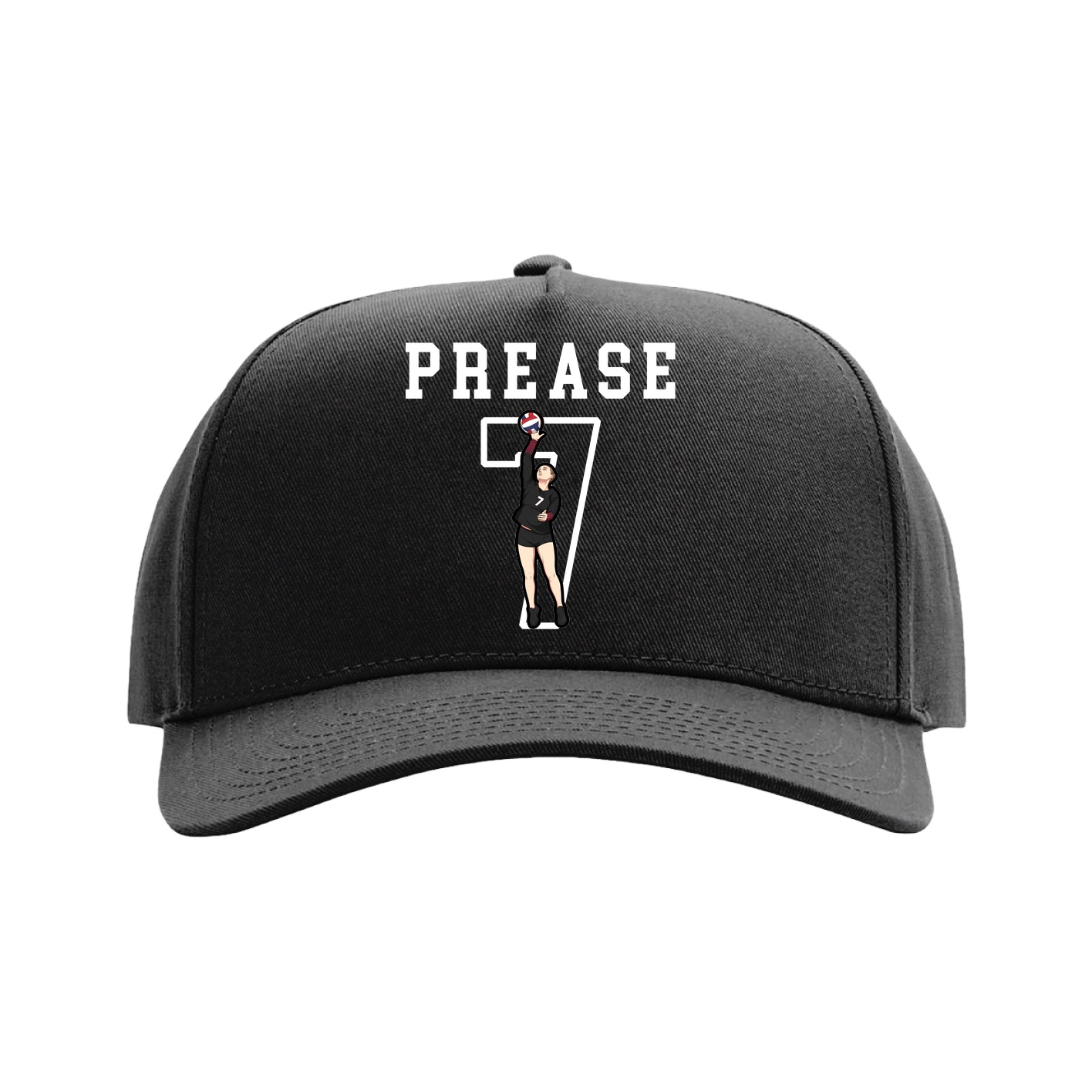 Full Fabric Five-Panel Champ Cap — Shirsey in Black