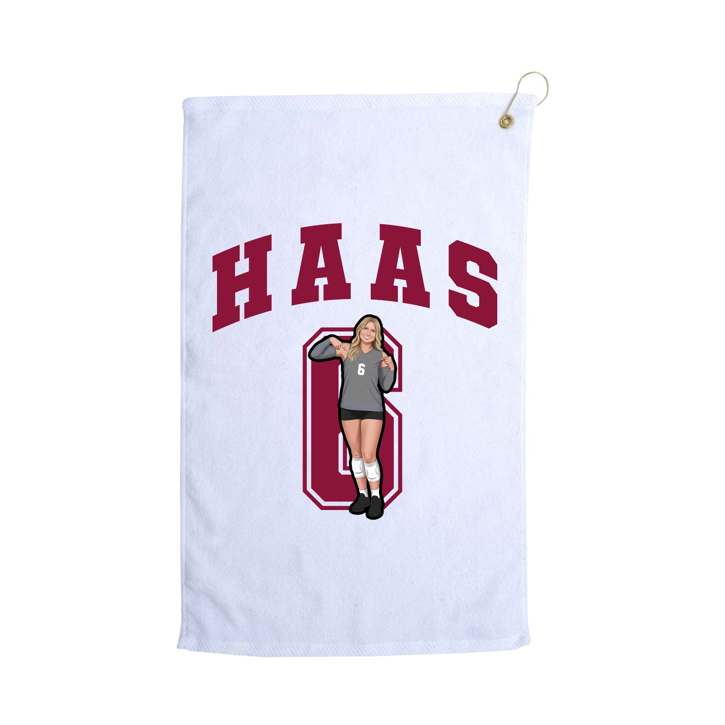 Golf Towel — Number in White