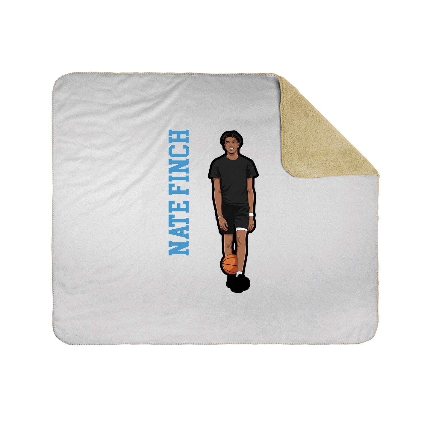 Throw Blanket — Name Vertical in White