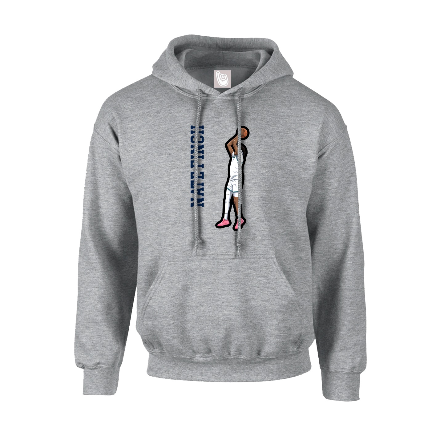 Hoodie — Name Vertical in Grey