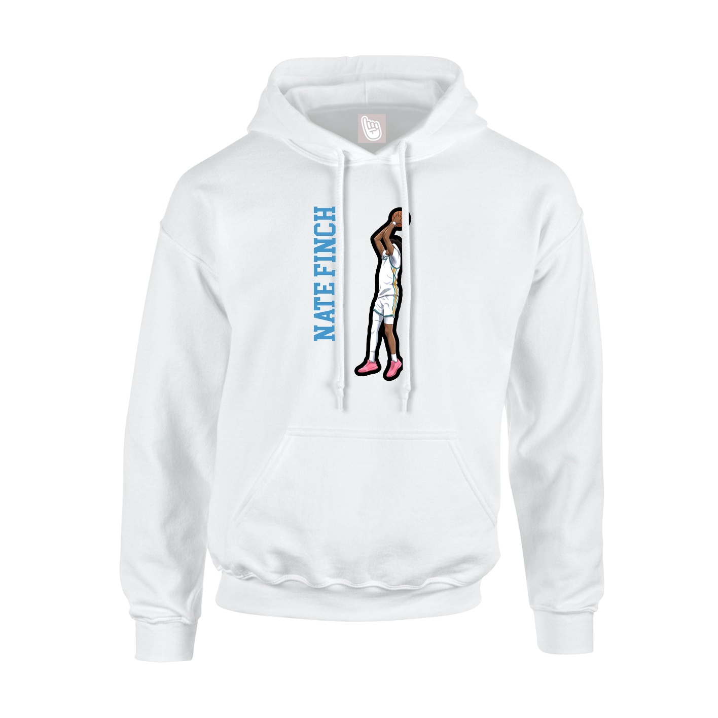 Youth Hoodie — Name Vertical in White