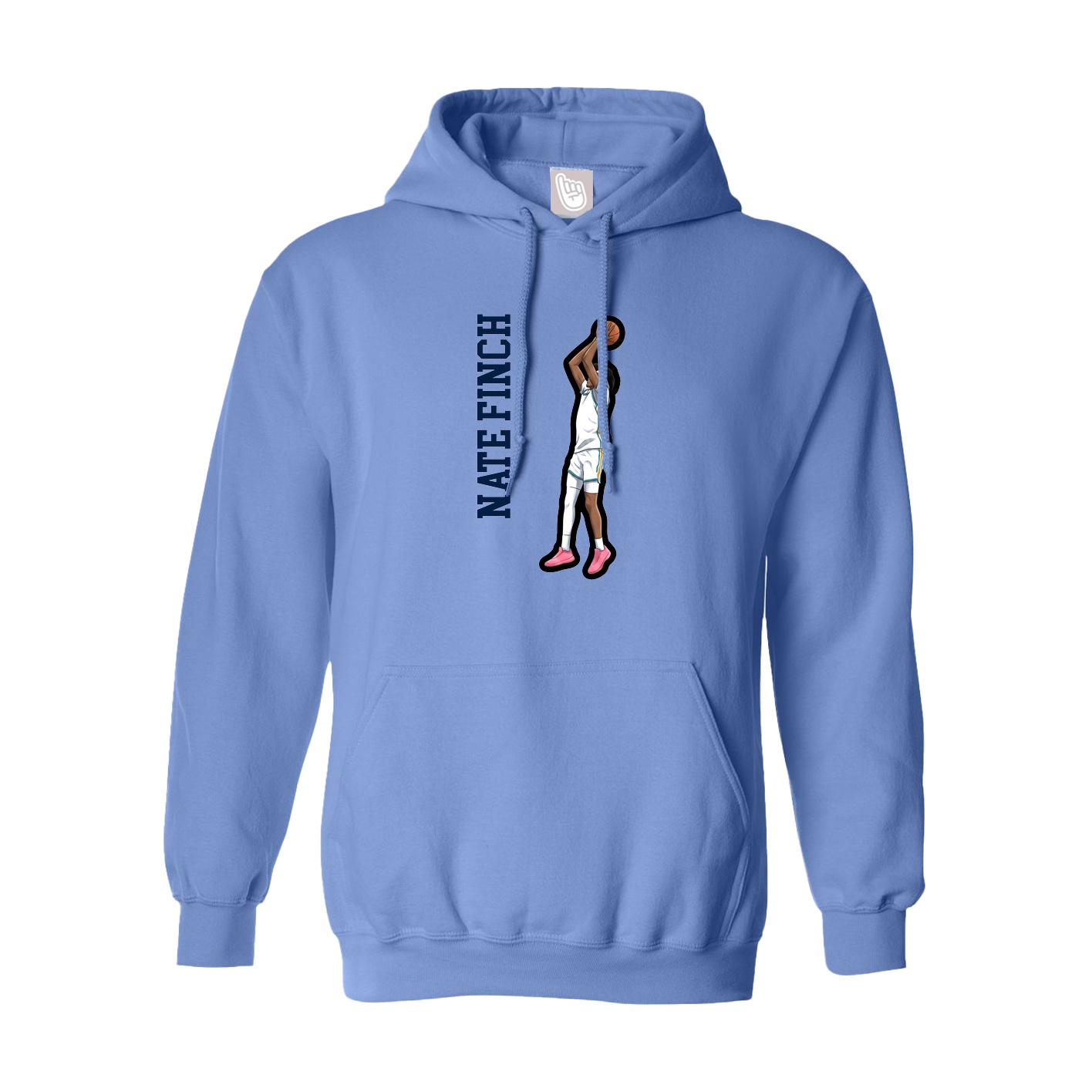Youth Hoodie — Name Vertical in Powder Blue