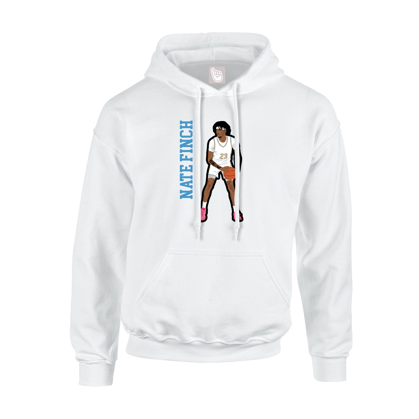 Hoodie — Name Vertical in White