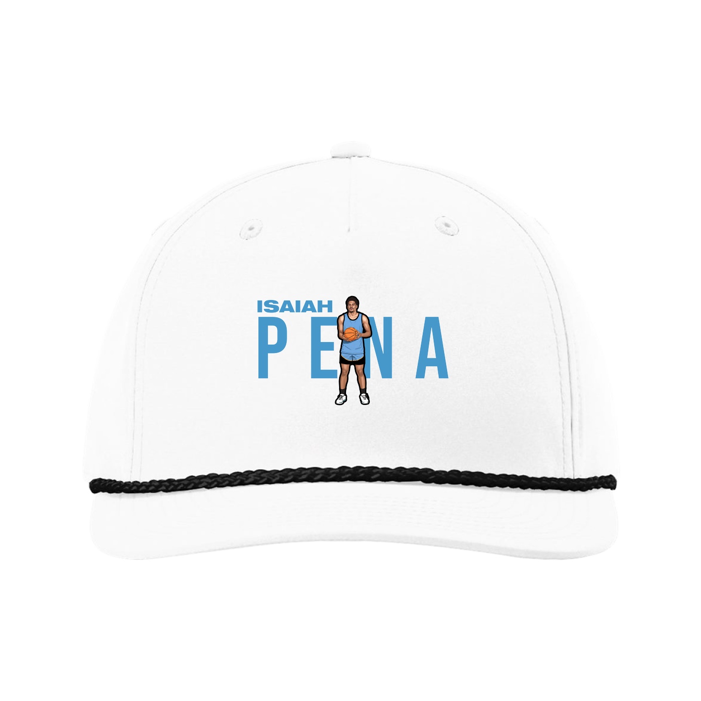 Five-Panel Classic Rope Cap — Player Name in White