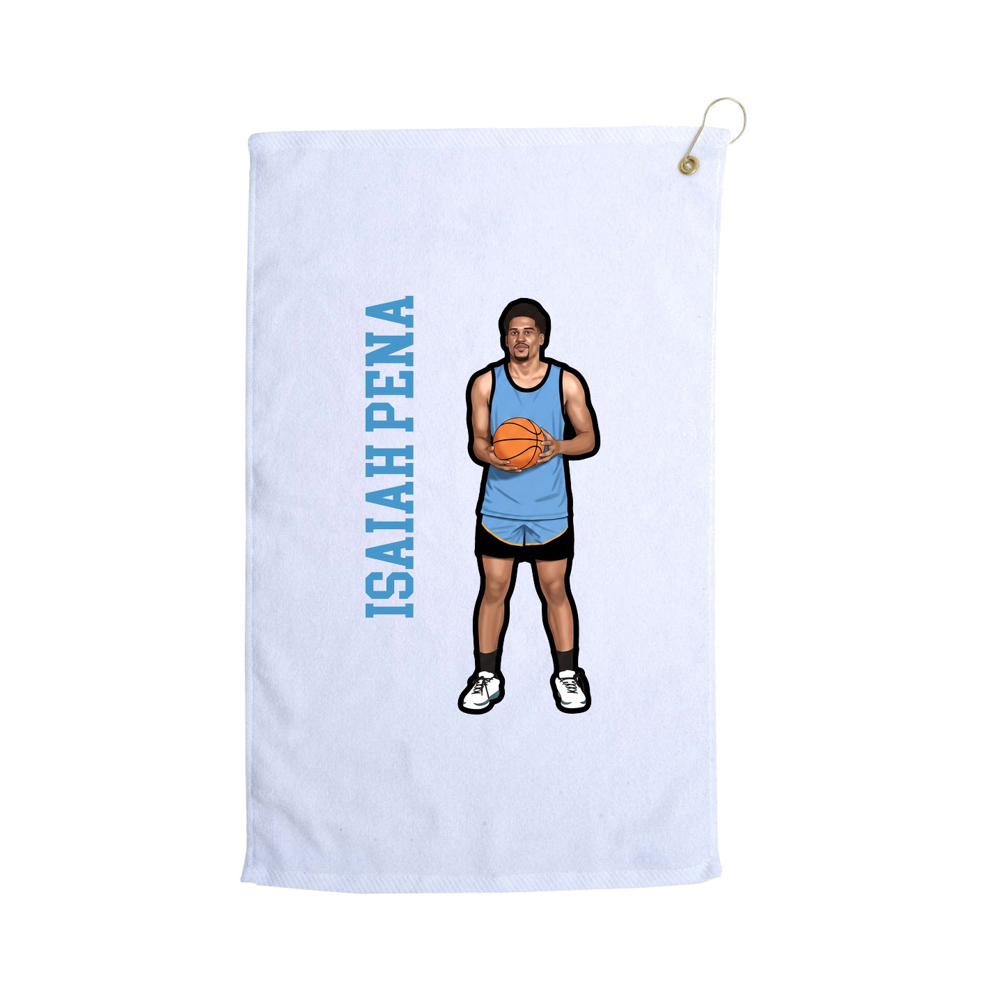 Golf Towel — Name Vertical in White