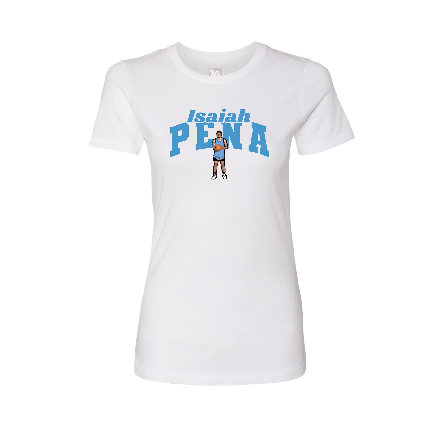 Fitted Women's Tee — Signature Arch in White