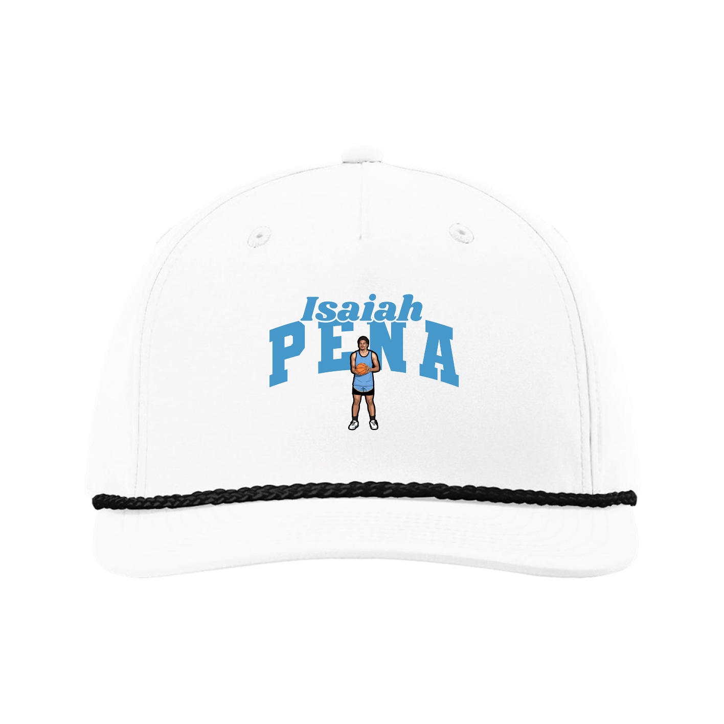 Five-Panel Classic Rope Cap — Signature Arch in White