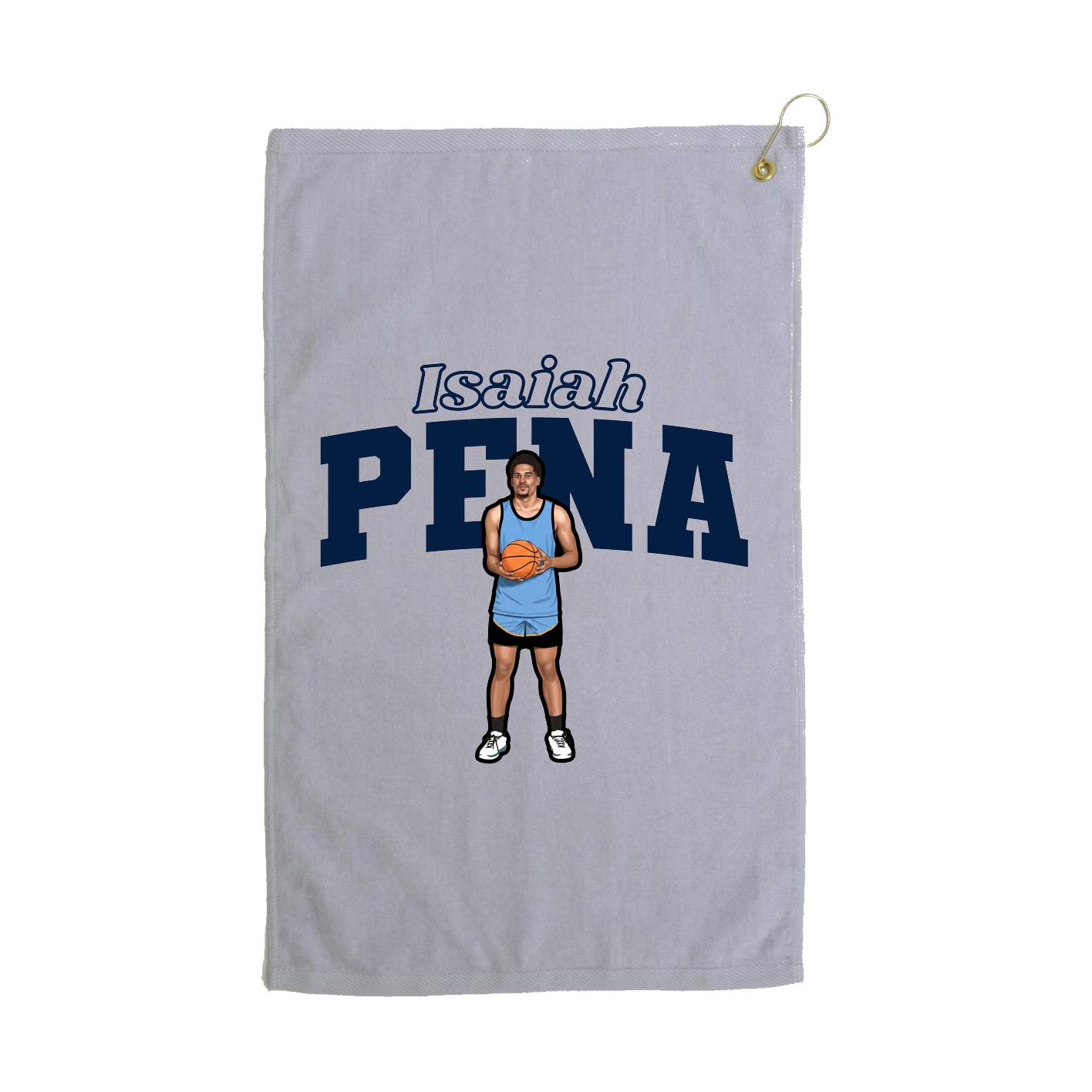 Golf Towel — Name Arch in Grey
