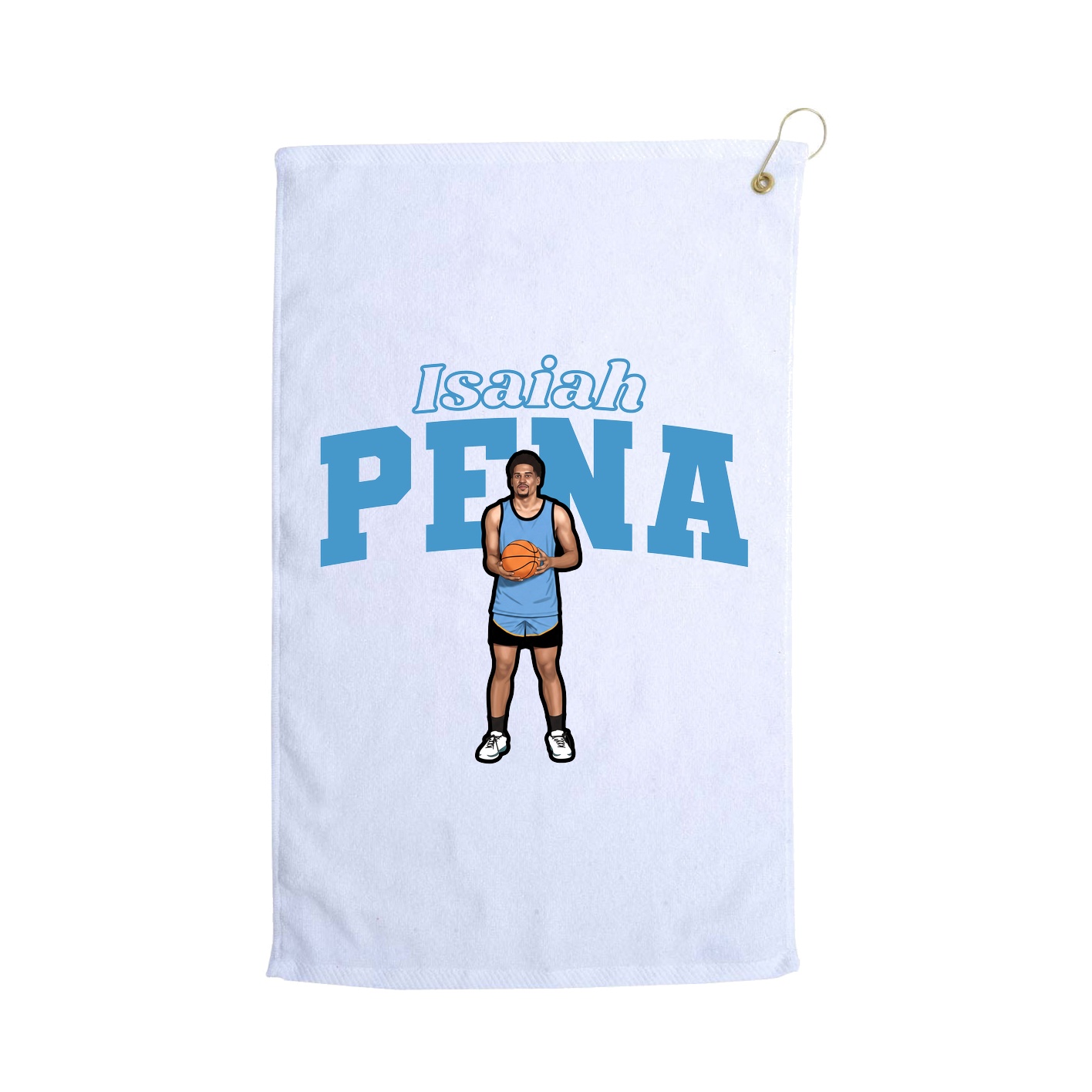 Golf Towel — Name Arch in White