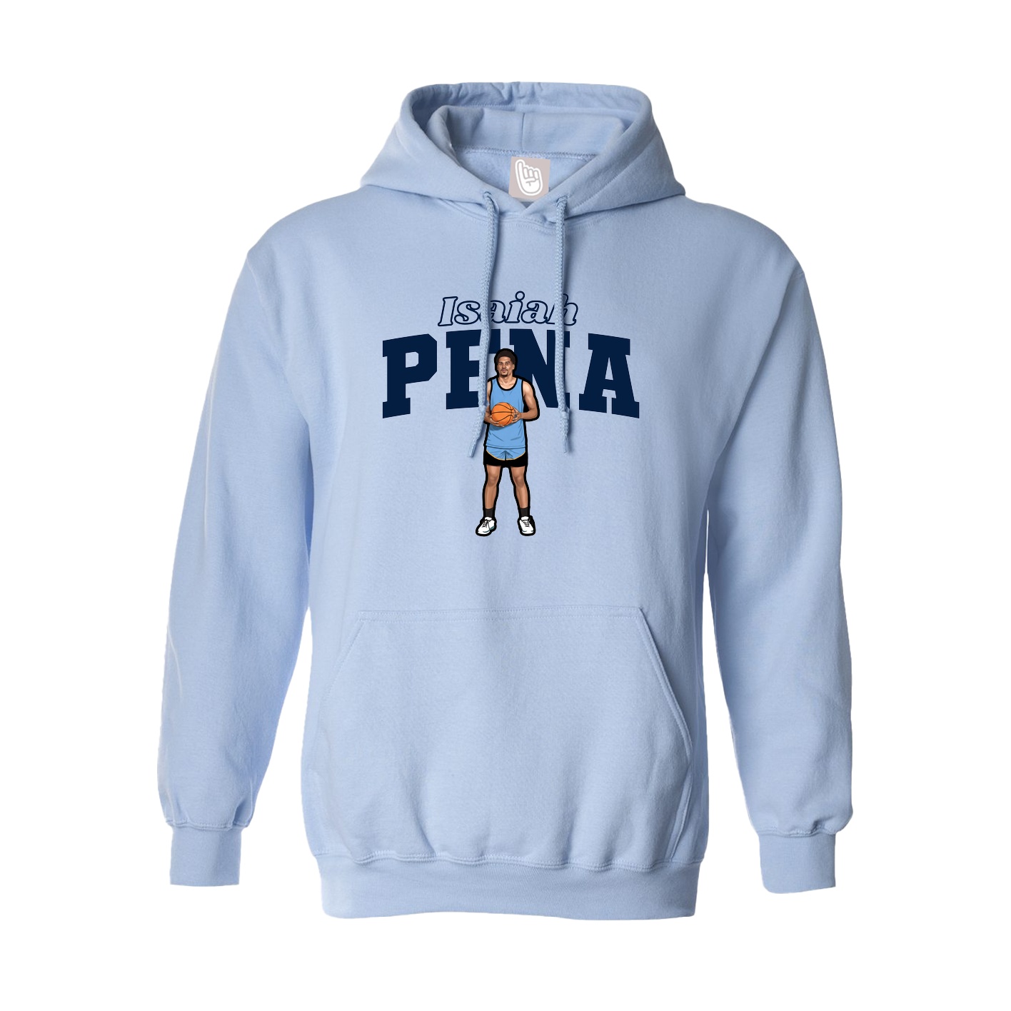Hoodie — Name Arch in Light Blue