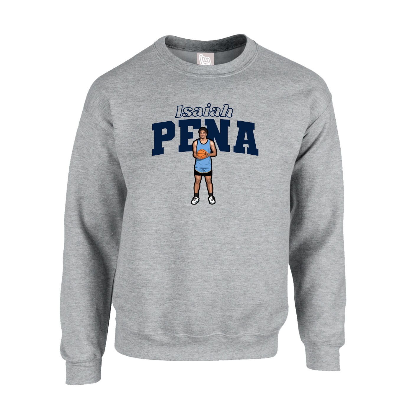 Fleece Crew — Name Arch in Grey
