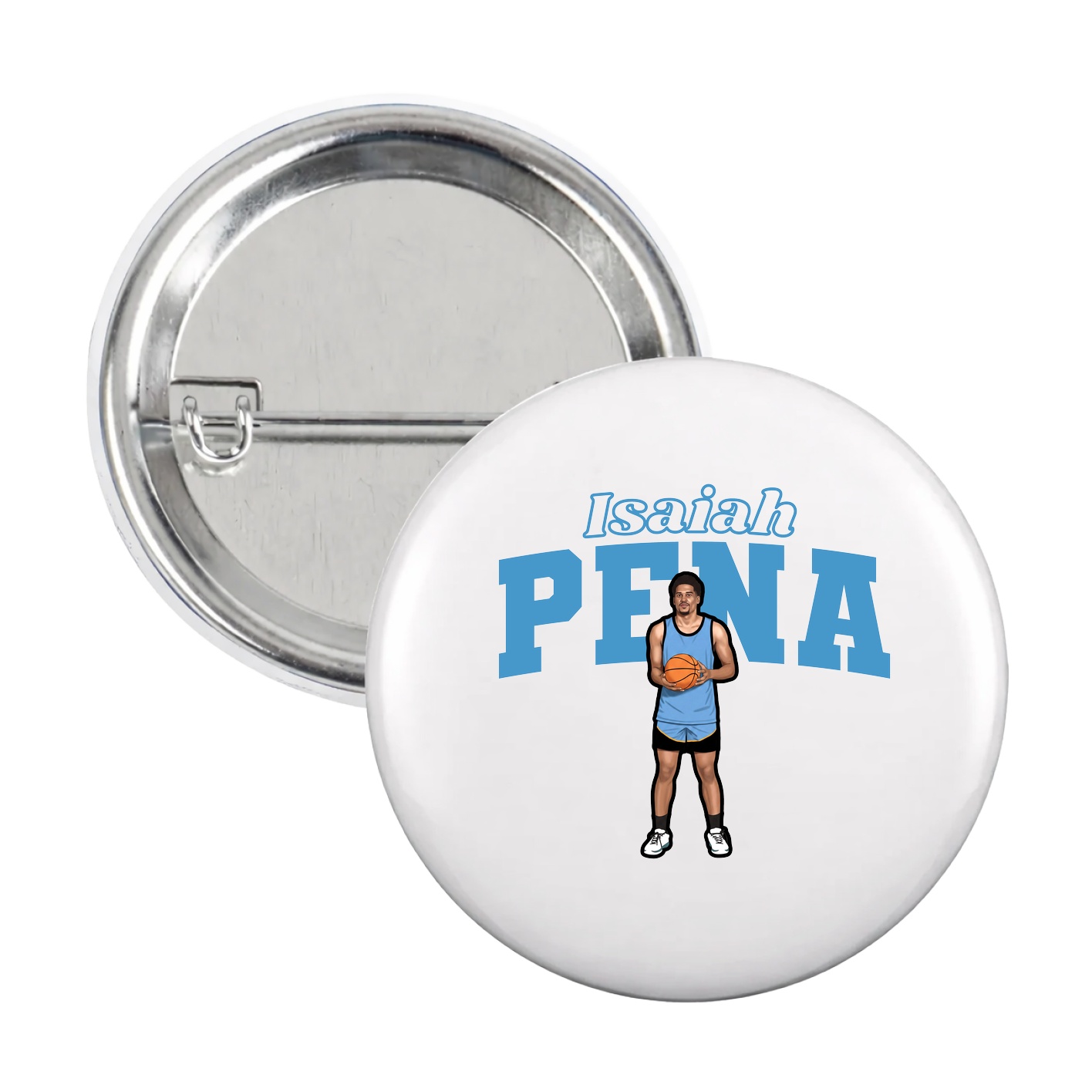Game Day Button — Name Arch in White