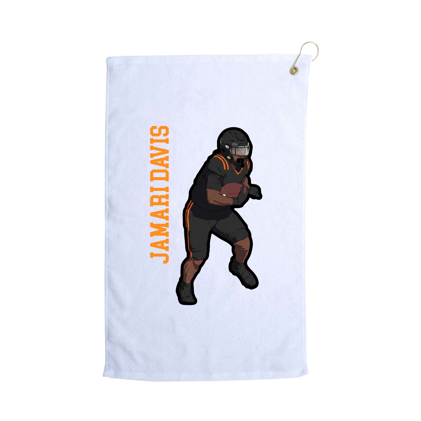 Golf Towel — Name Vertical in White