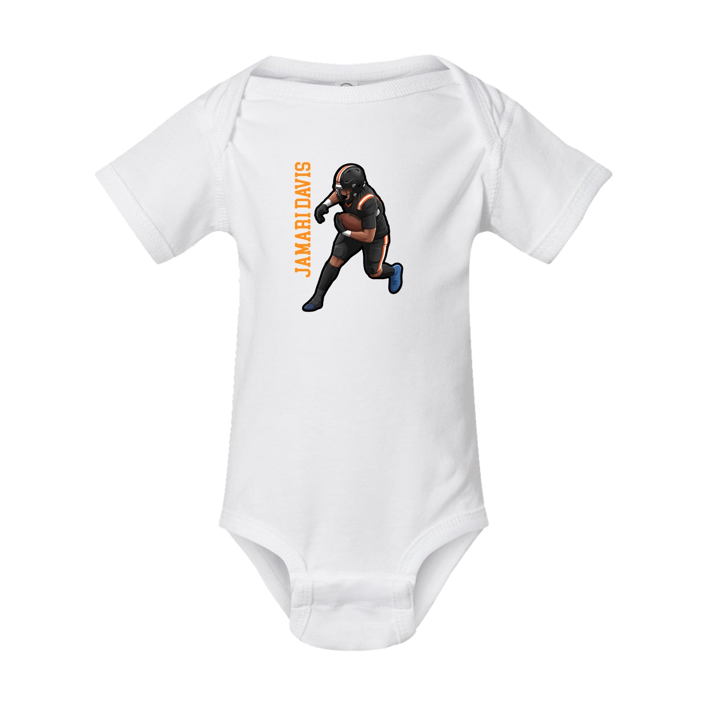 Baby Onesie — Name Vertical in White