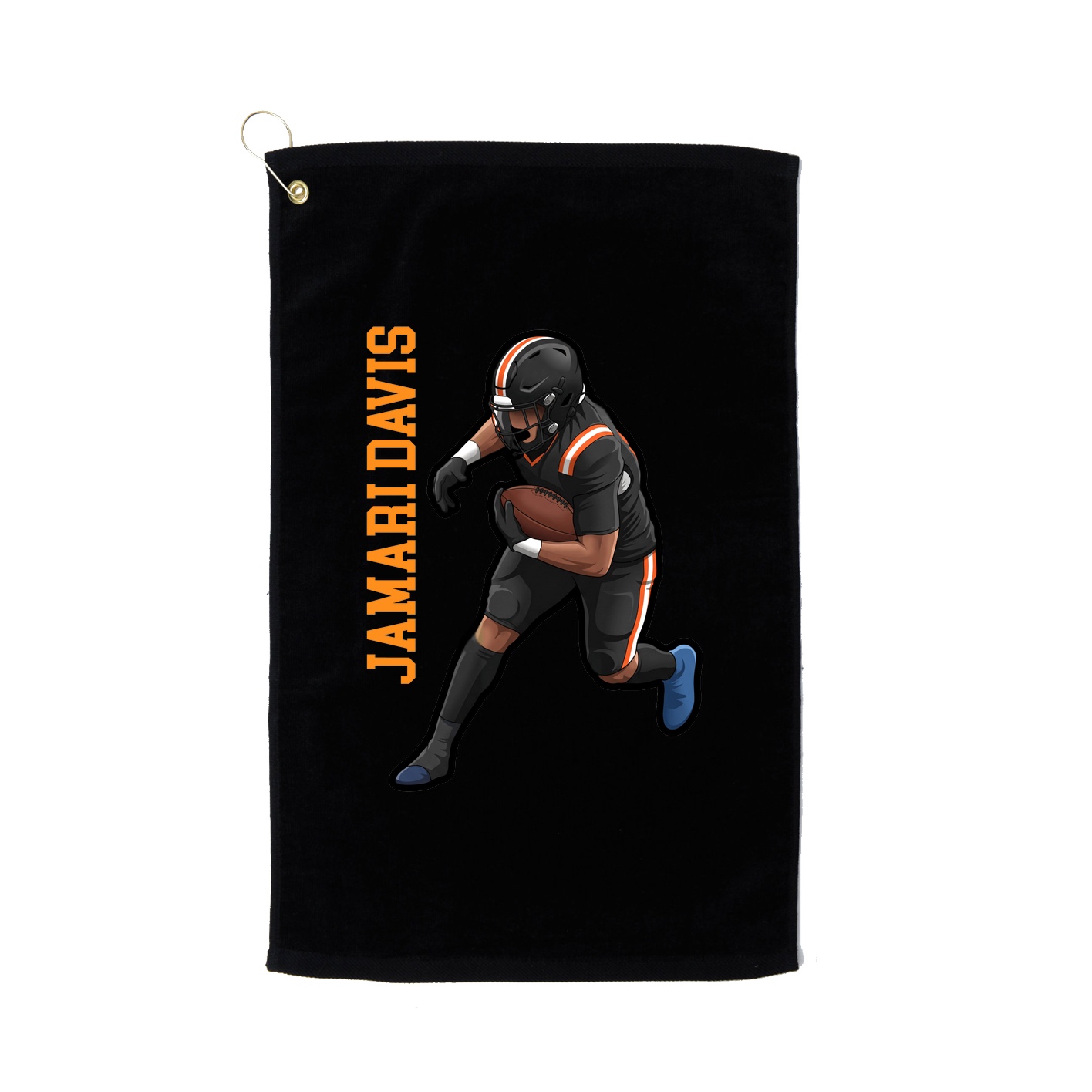 Golf Towel — Name Vertical in Black