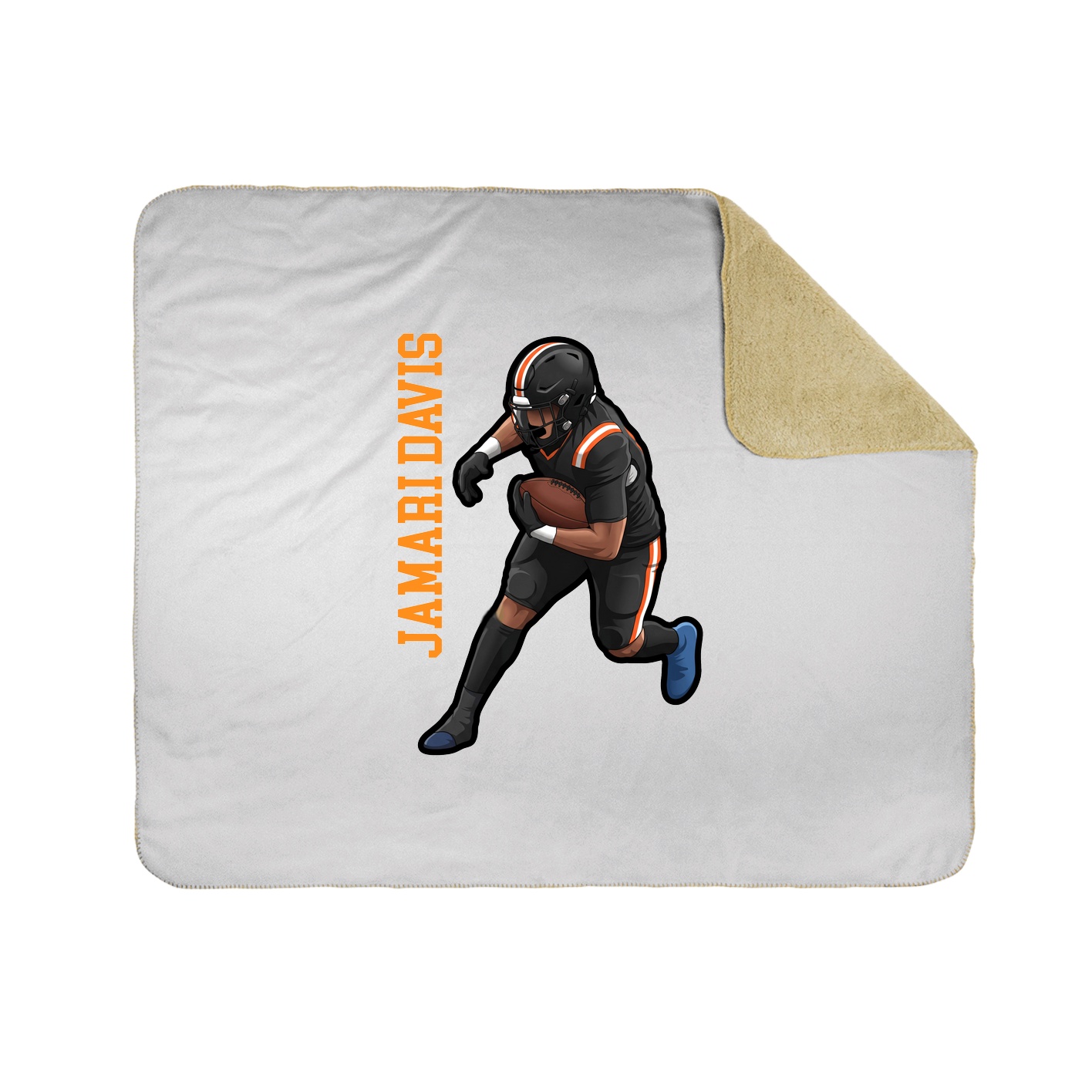 Throw Blanket — Name Vertical in White