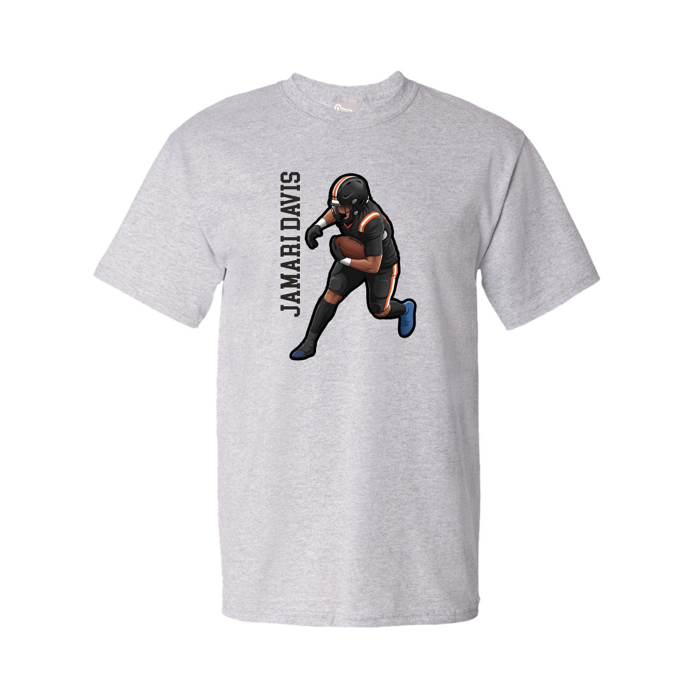 Tee — Name Vertical in Grey
