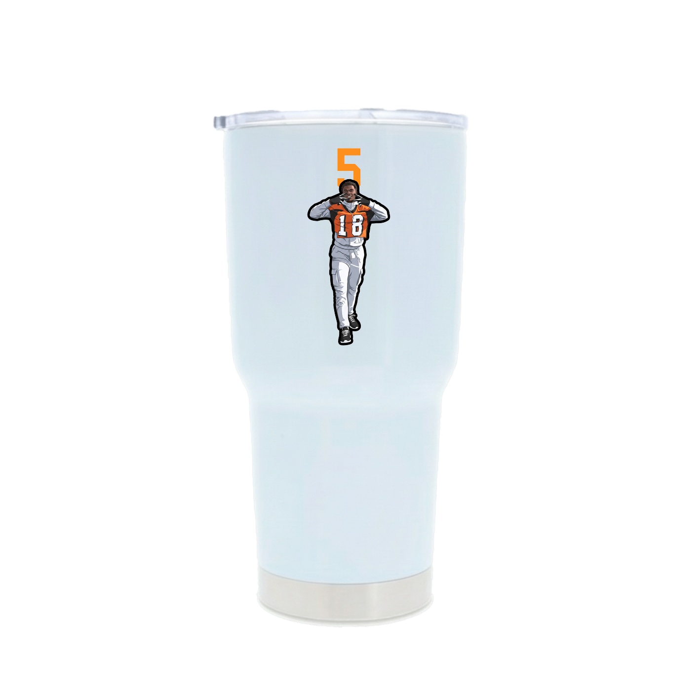 30oz Stainless Steel Tumbler — Number Top in White