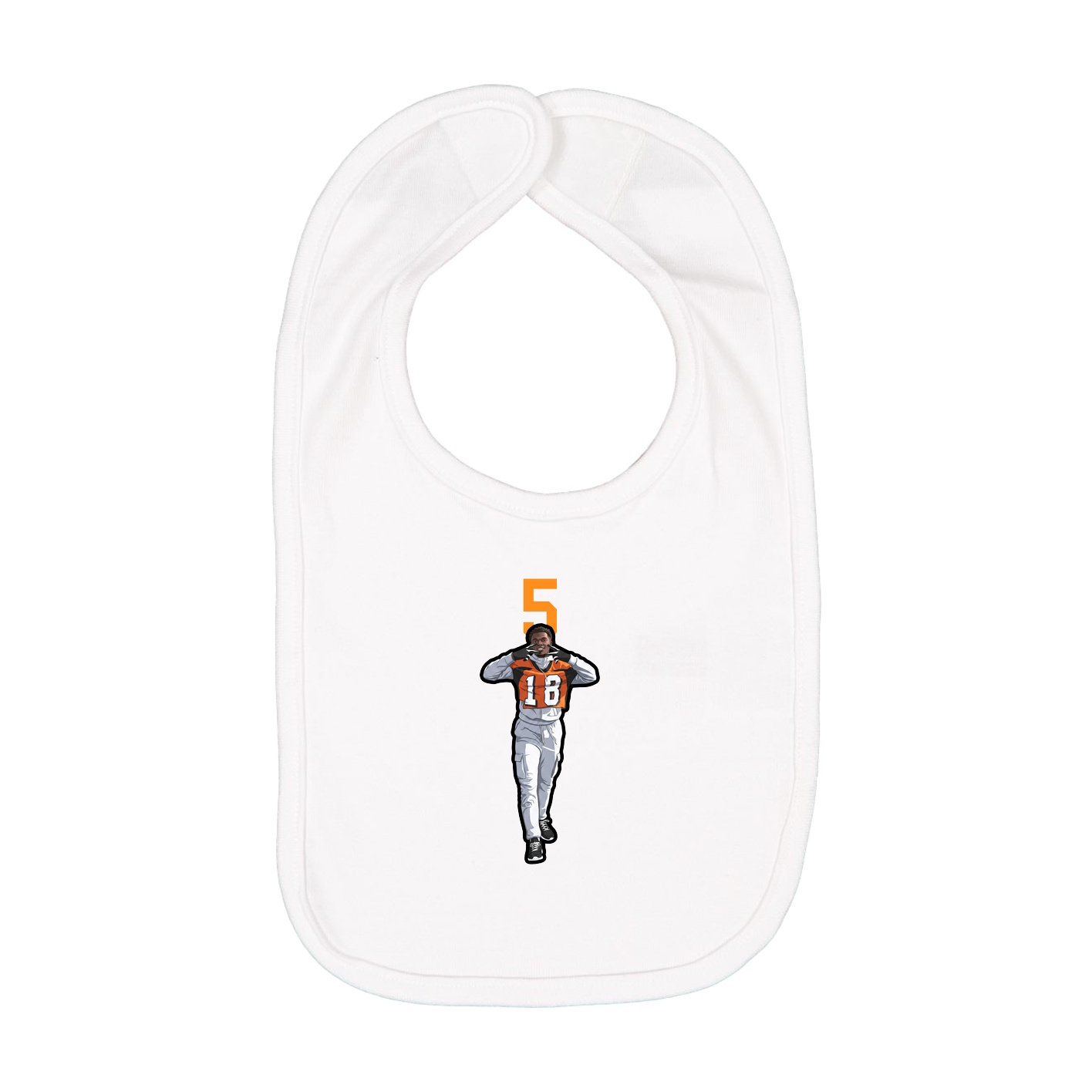 Infant Bib — Number Top in White