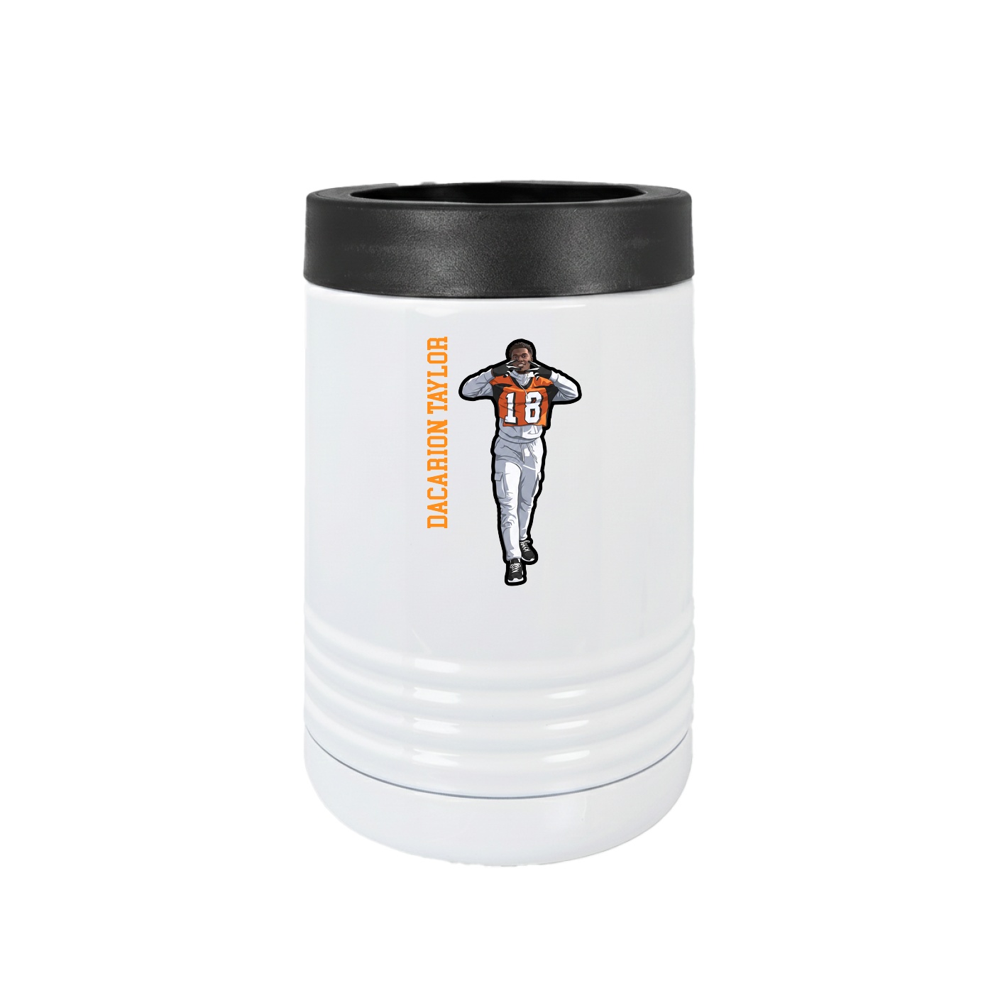 Beverage Holder — Name Vertical in White